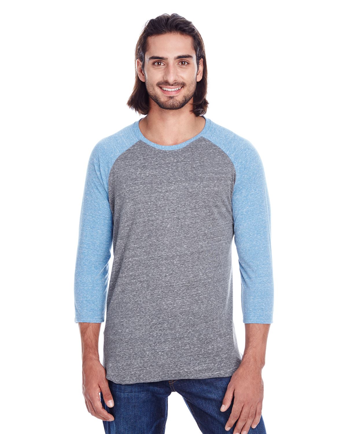 Threadfast Apparel T-Shirts Unisex Triblend 3/4-Sleeve Raglan 302G - Picture 21 of 26
