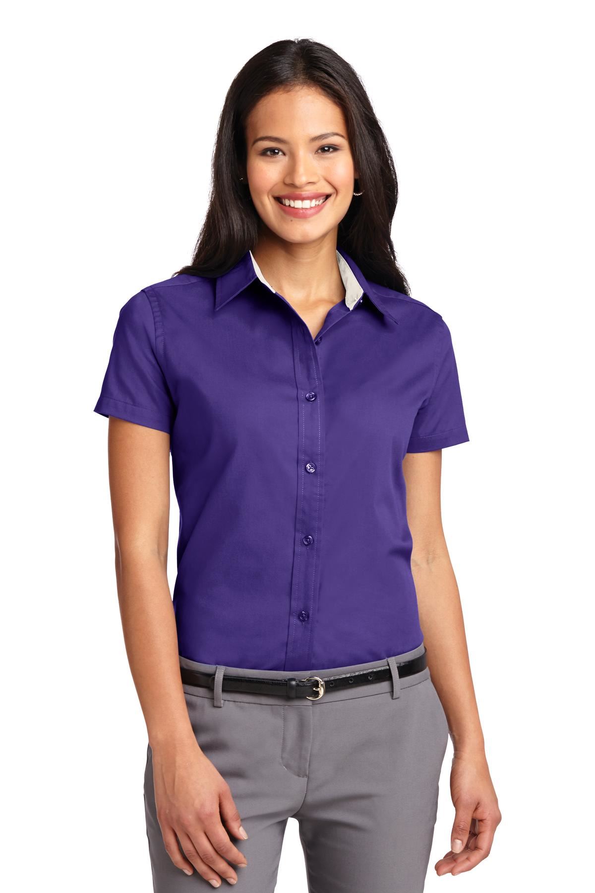 Port Authority Womens Short Sleeve Wrinkle Resistant Easy Care Collar Shirt L508 - Picture 23 of 38