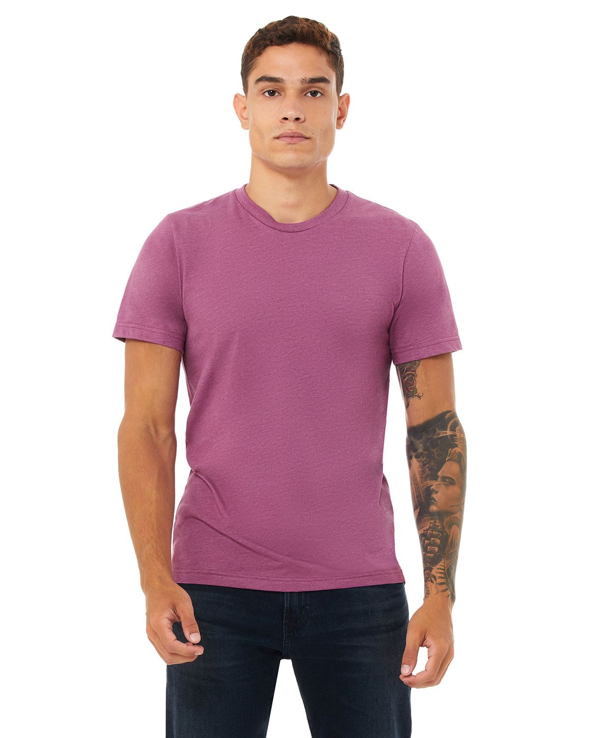 BELLA+CANVAS Unisex Short Sleeve Heather CVC Crew Neck Stylish T-Shirt 3001CVC - Picture 22 of 51