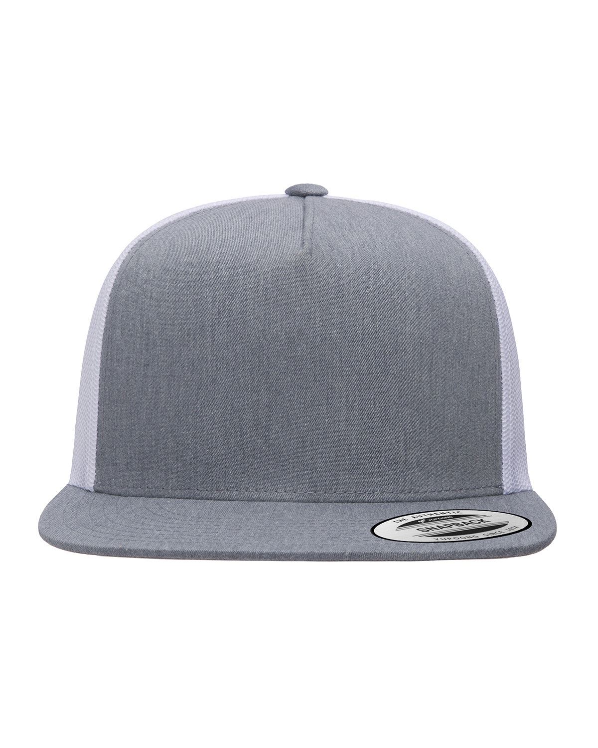 YP Classics Yupoong Flat Bill Trucker Cap Structured Meshback Snapback Hat 6006 - Picture 10 of 21