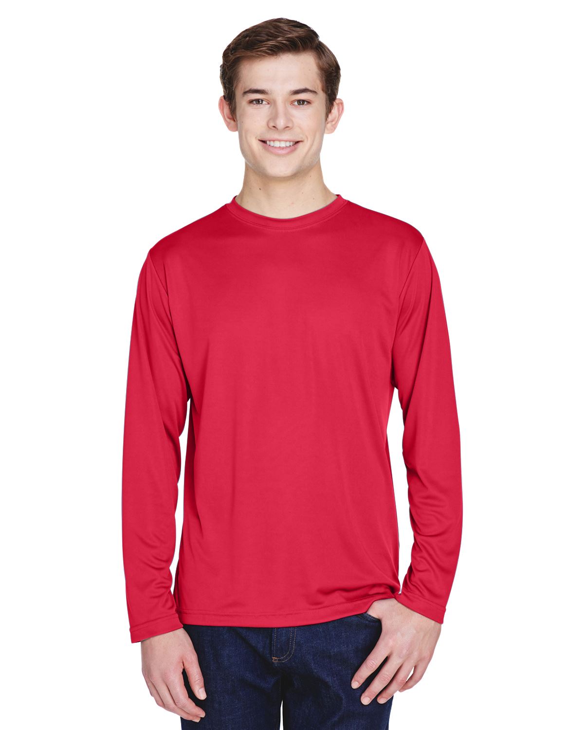Team 365 Mens Long Sleeve T-Shirt Dri-Fit Performance Workout UV Protect TT11L - Picture 33 of 41