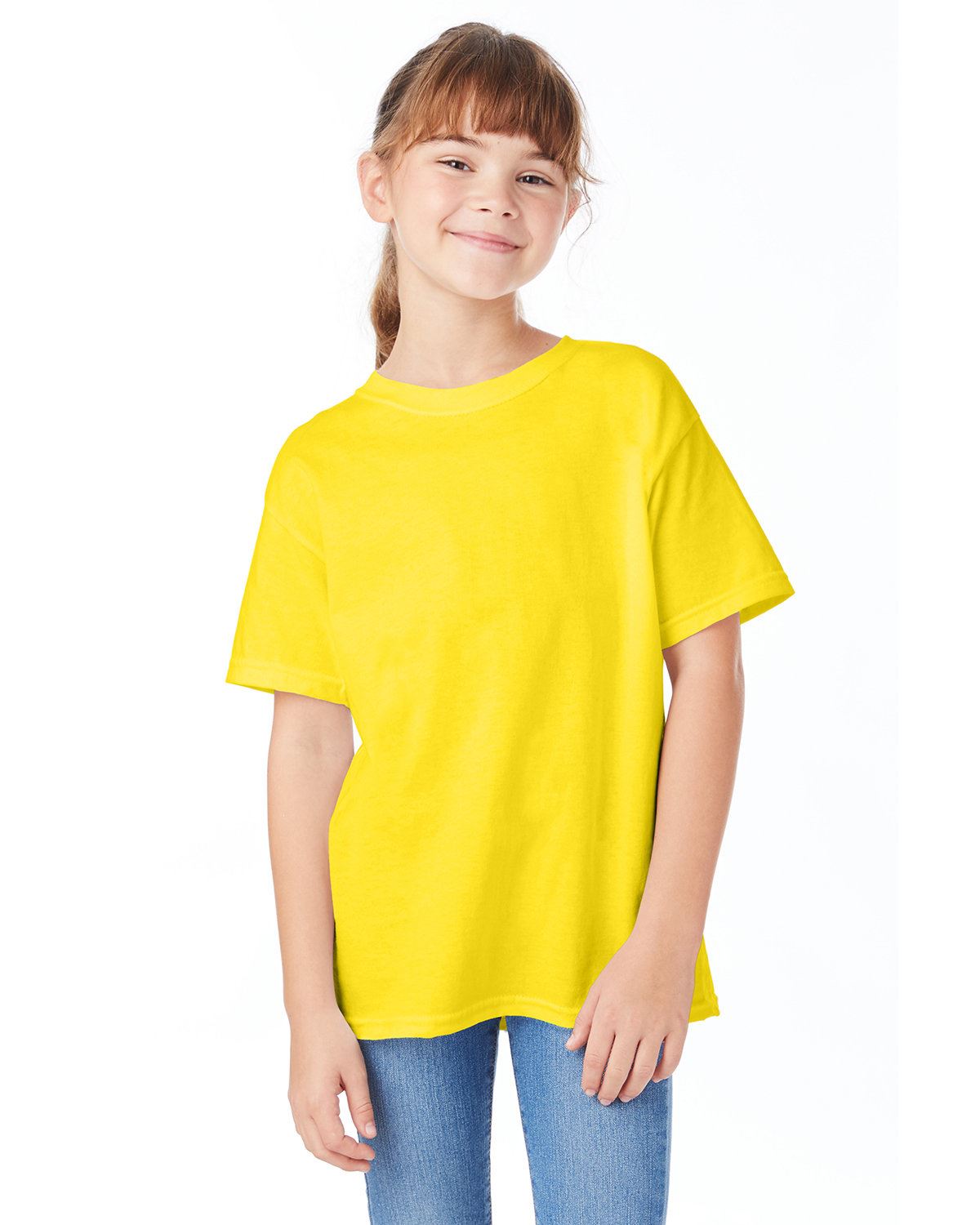 Hanes Youth 5.2 oz Short Sleeves ComfortSoft Cotton XS-XL T-Shirt 5480 - Picture 12 of 39