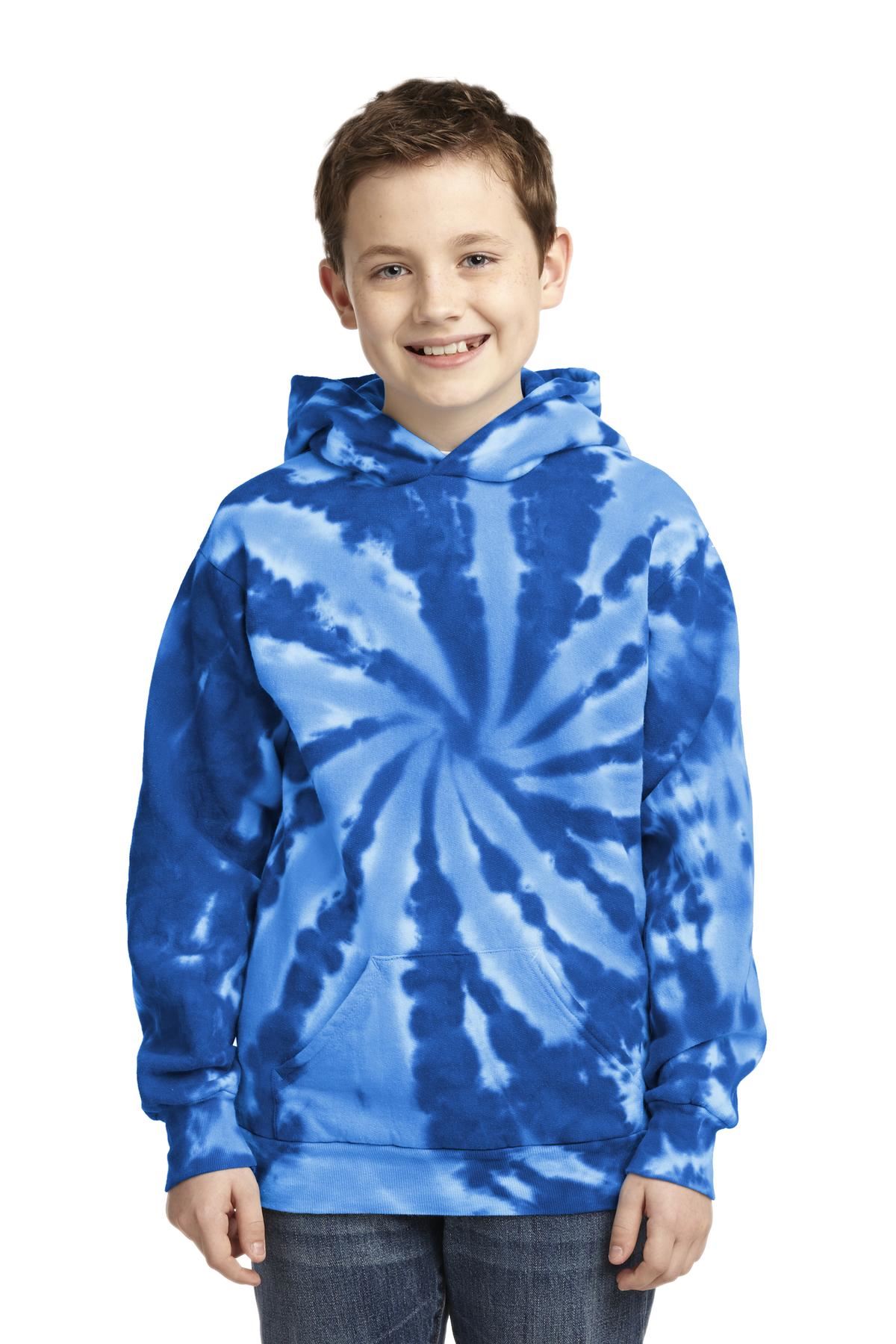Port & Company Tie-Dye Youth Pullover Hooded Sweatshirt With Pockets M-PC146Y - Picture 18 of 21