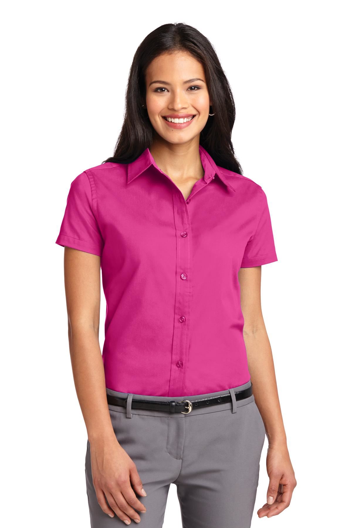 Port Authority Womens Short Sleeve Wrinkle Resistant Easy Care Collar Shirt L508 - Picture 34 of 38