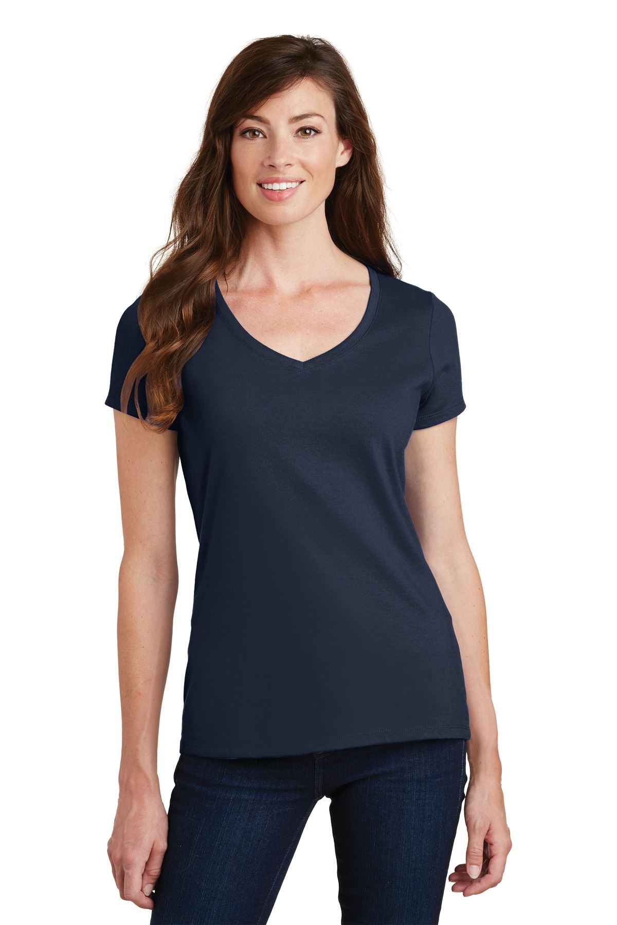 Port & Company Women's Short Sleeve V-Neck Fan Favorite T-Shirt LPC450V - Picture 18 of 43