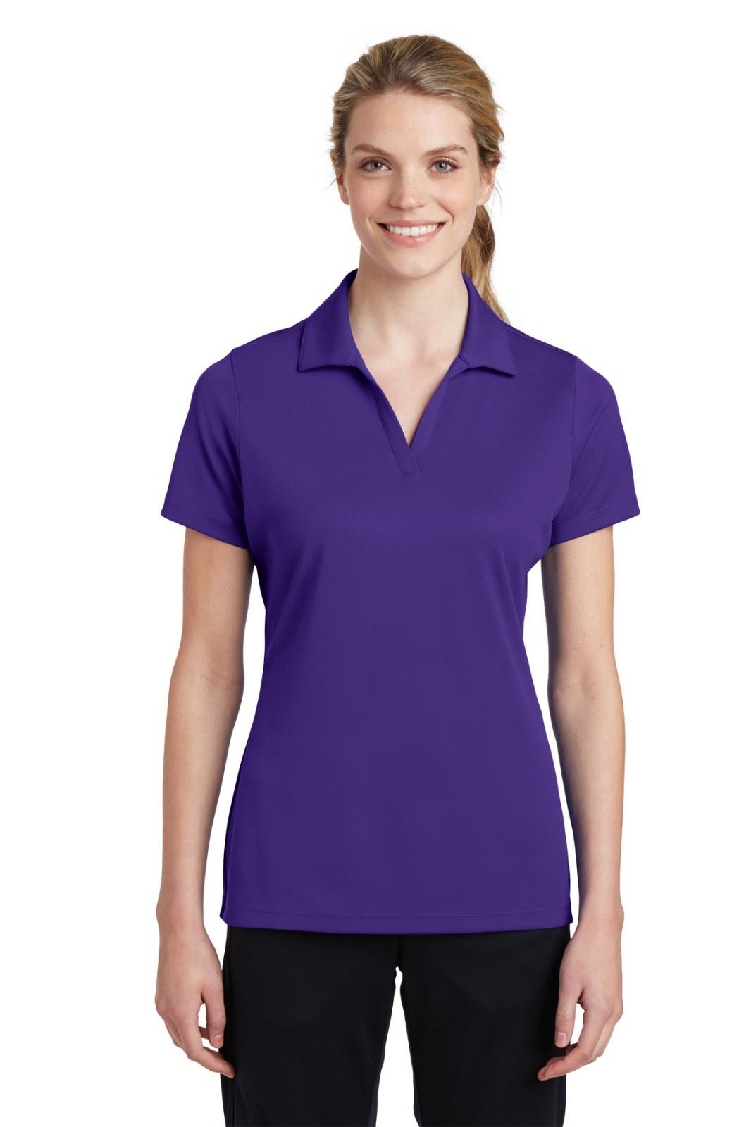 Sport Tek Womens 100% Polyester Dri-Fit Performance Polo Golf Shirt M-LST640 - Picture 14 of 19