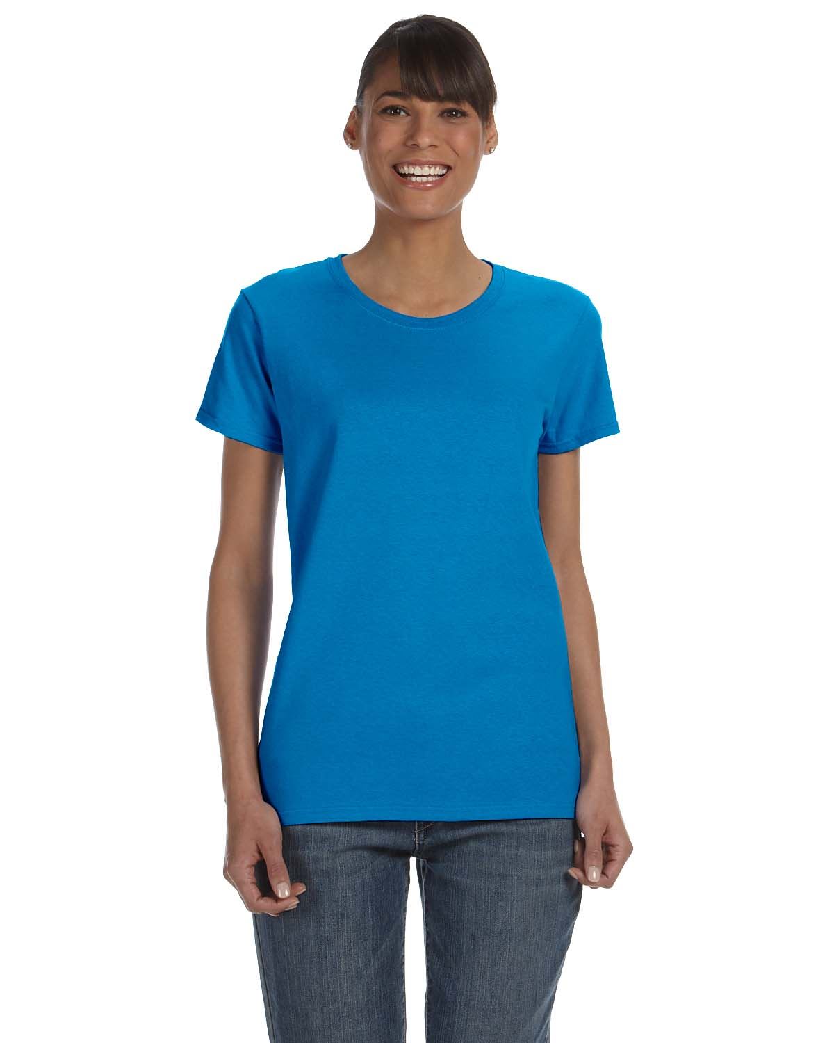 Gildan Womens T-Shirt Short Sleeves Heavy Cotton Ladies 5.3 oz Missy Fit MG500L - Picture 27 of 31