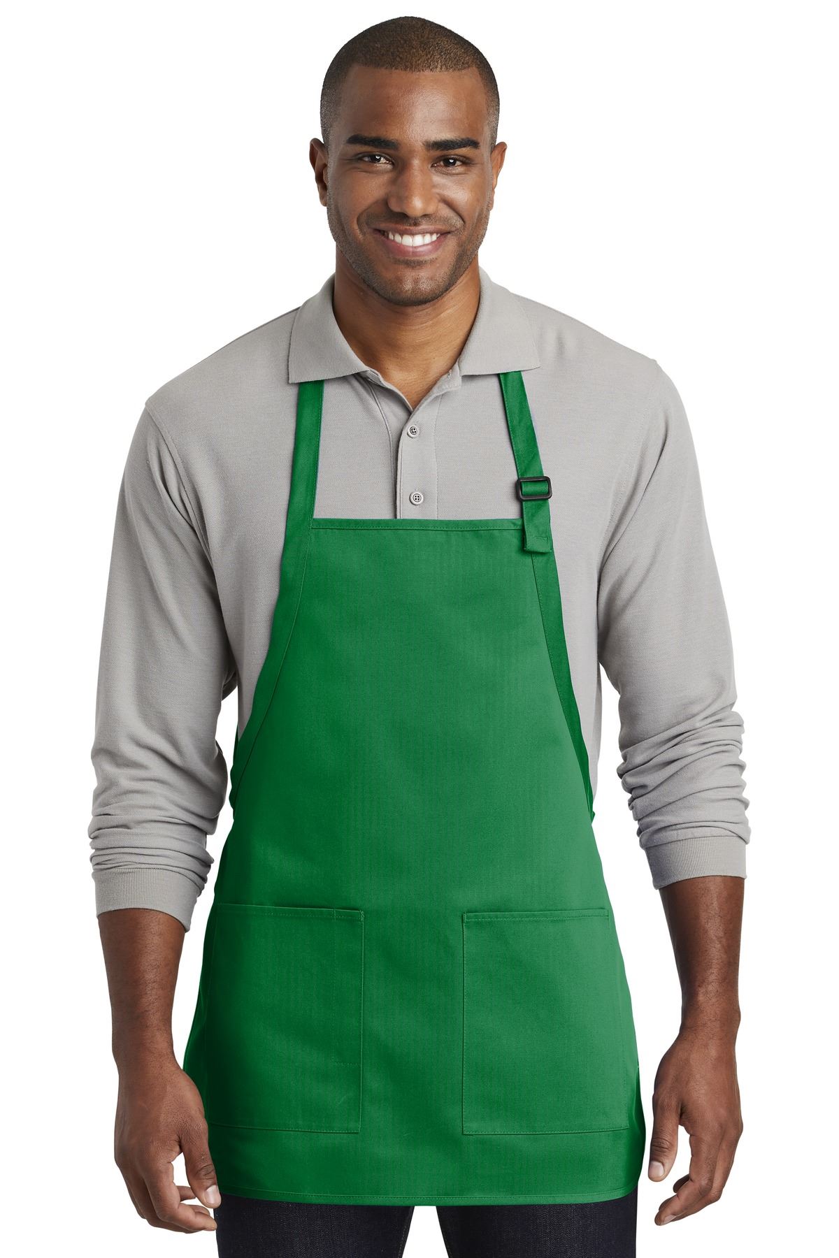 Port Authority Medium Length Apron Adjustable Neck Strap 2 Patch Pockets A601 - Picture 6 of 9