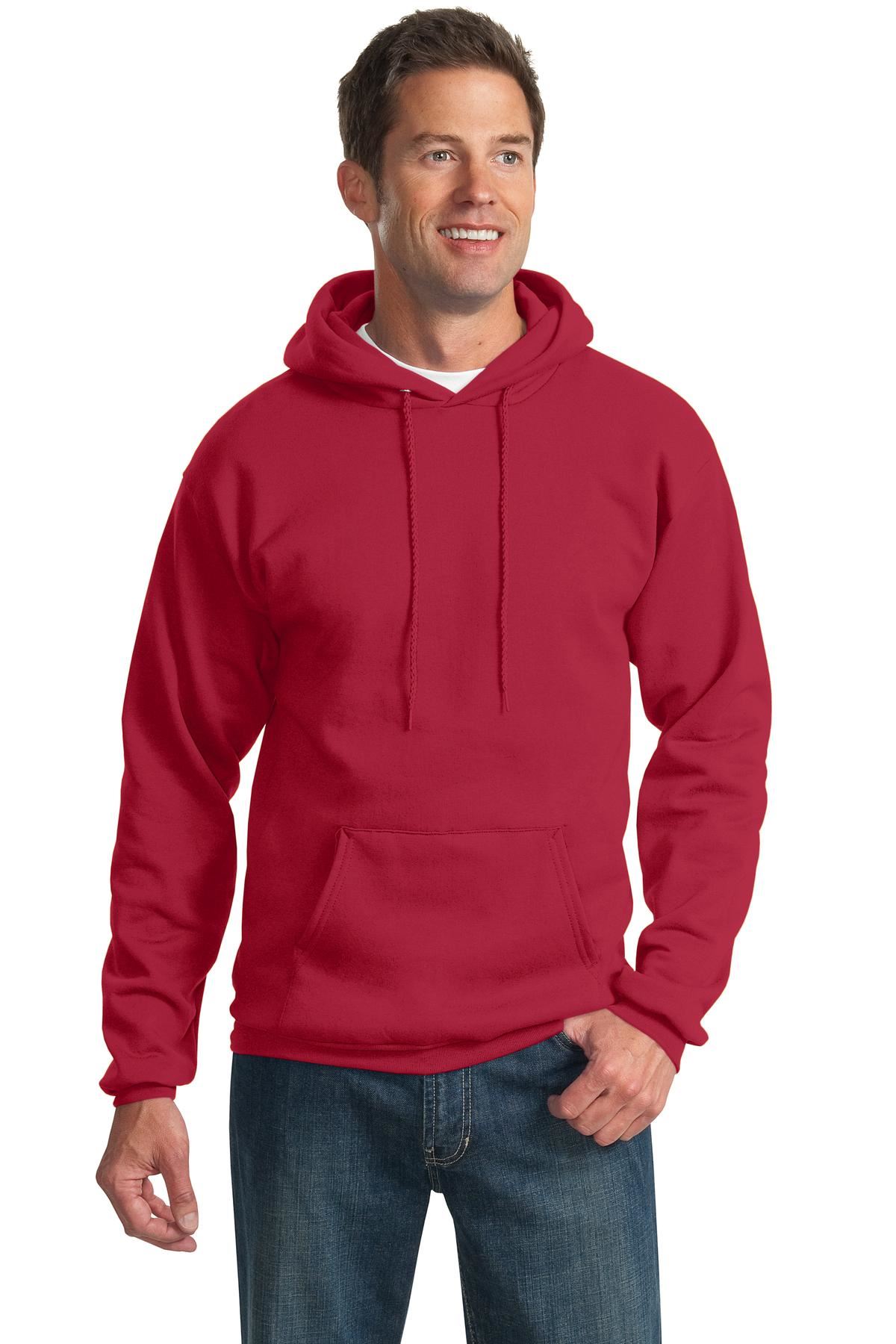 Port & Company 9oz Mens Pullover Hooded Sweatshirt Front Pockets PC90H - Picture 32 of 41