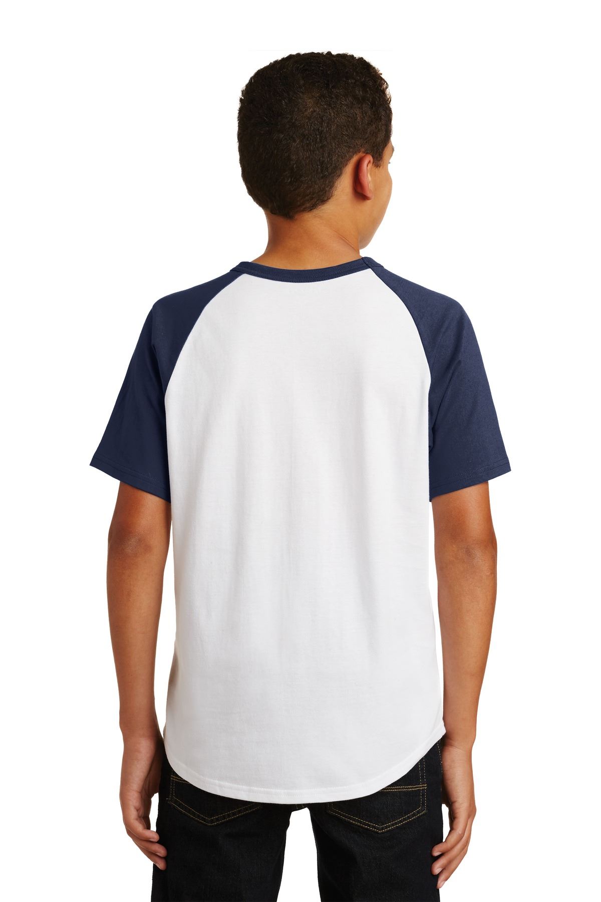 Sport-Tek Youth Short Sleeve Colorblock Raglan Rib Knit Neck T-Shirt YT201 - Picture 11 of 15