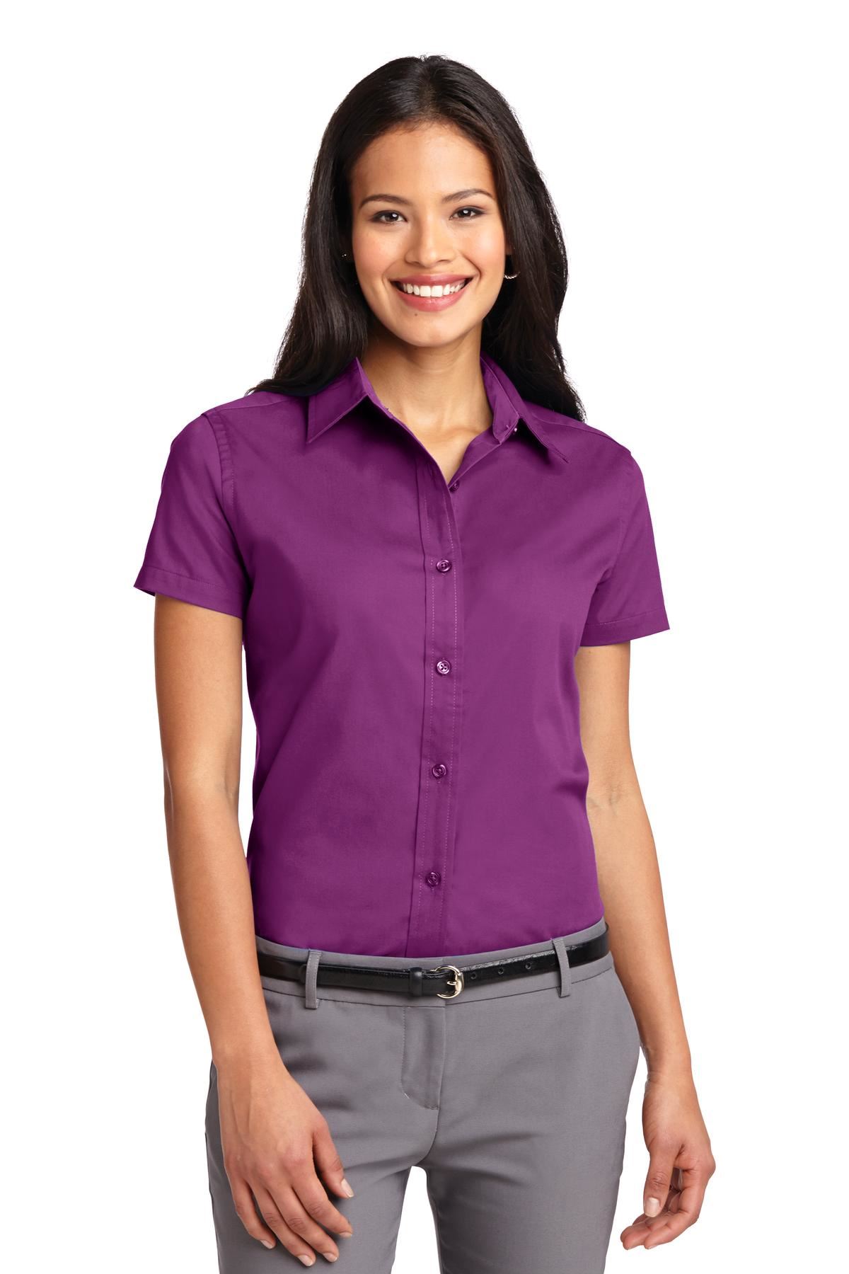 Port Authority Womens Short Sleeve Wrinkle Resistant Easy Care Collar Shirt L508 - Picture 10 of 38