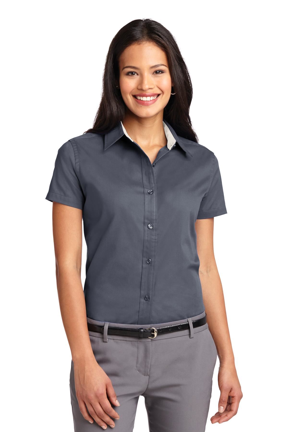 Port Authority Womens Short Sleeve Wrinkle Resistant Easy Care Collar Shirt L508 - Picture 26 of 38