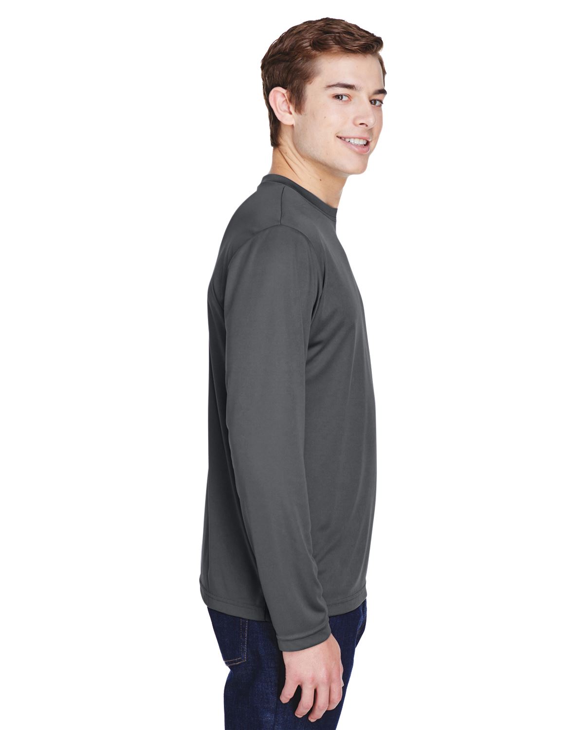 Team 365 Mens Long Sleeve T-Shirt Dri-Fit Performance Workout UV Protect TT11L - Picture 20 of 41