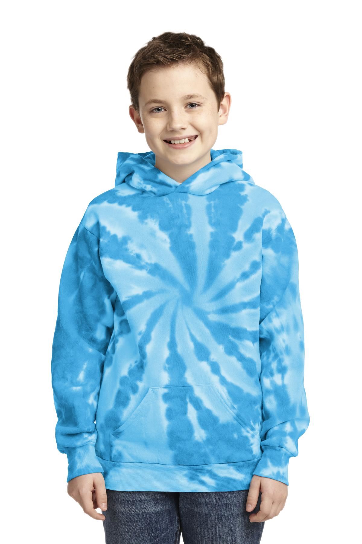Port & Company Tie-Dye Youth Pullover Hooded Sweatshirt With Pockets M-PC146Y - Picture 20 of 21