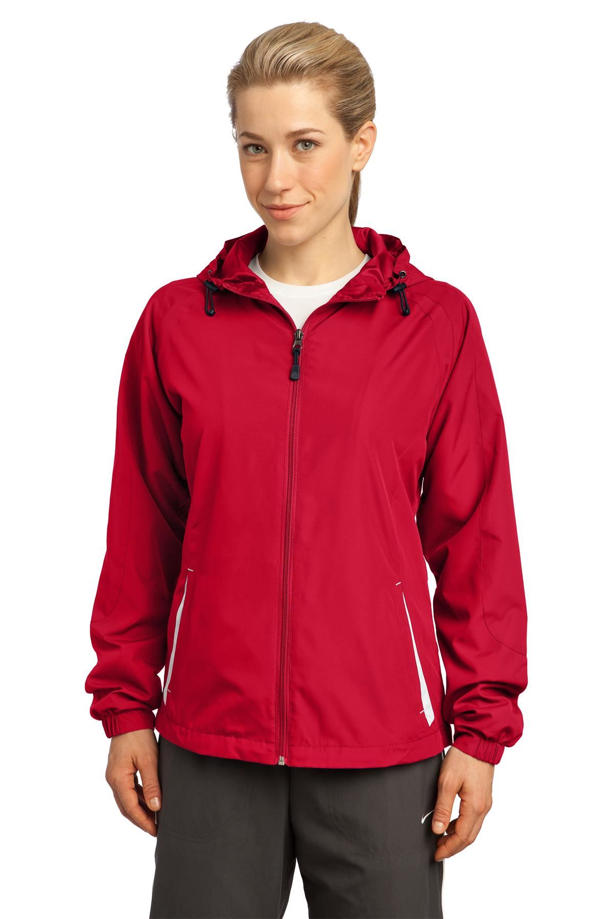 Sport-Tek Womens Colorblock Hooded Raglan Windbreaker Jacket M-LST76 - Picture 16 of 19