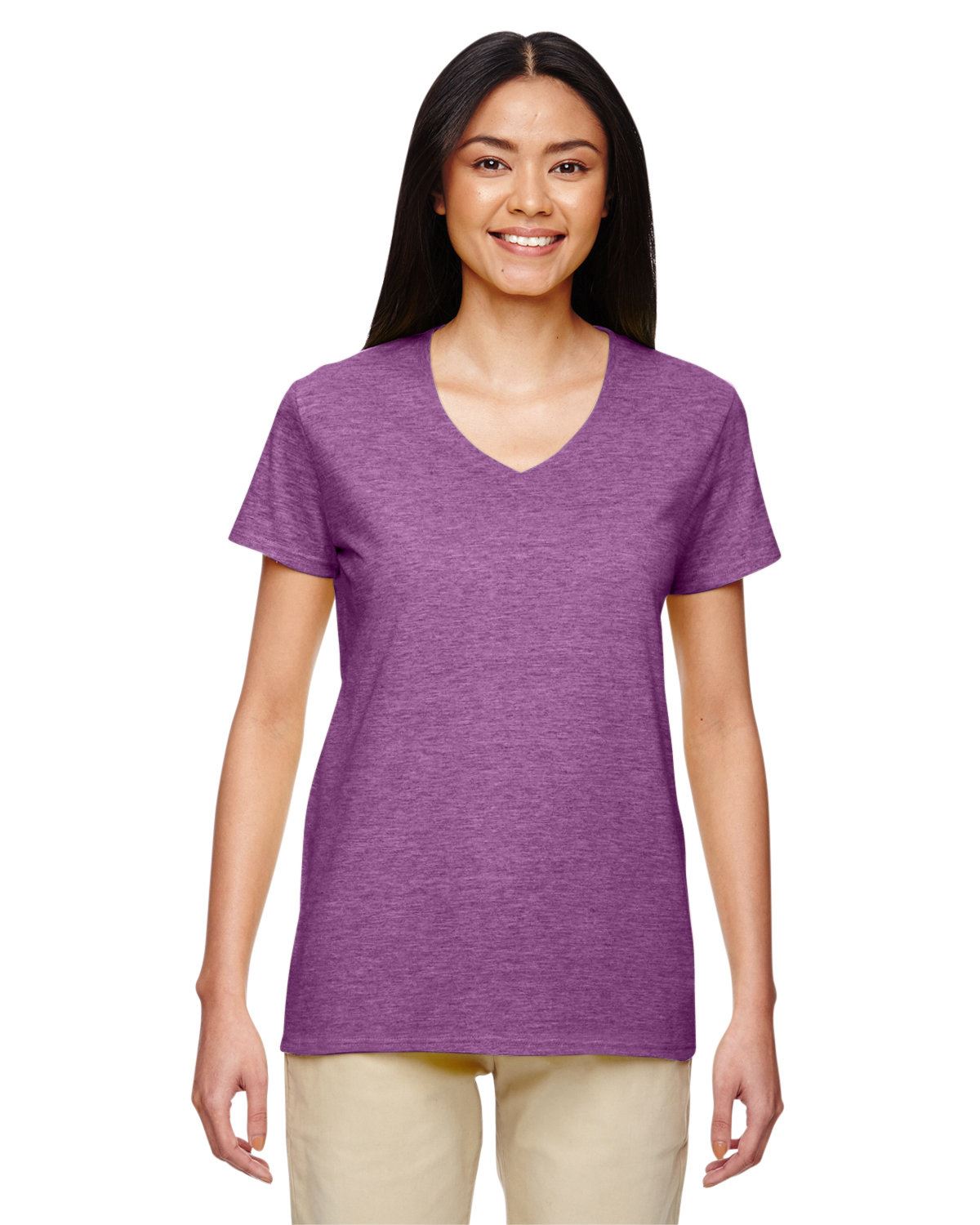 NEW Gildan Women's Heavy Cotton Short Sleeves Ladies V-Neck T-Shirt M-G500VL - Picture 16 of 27