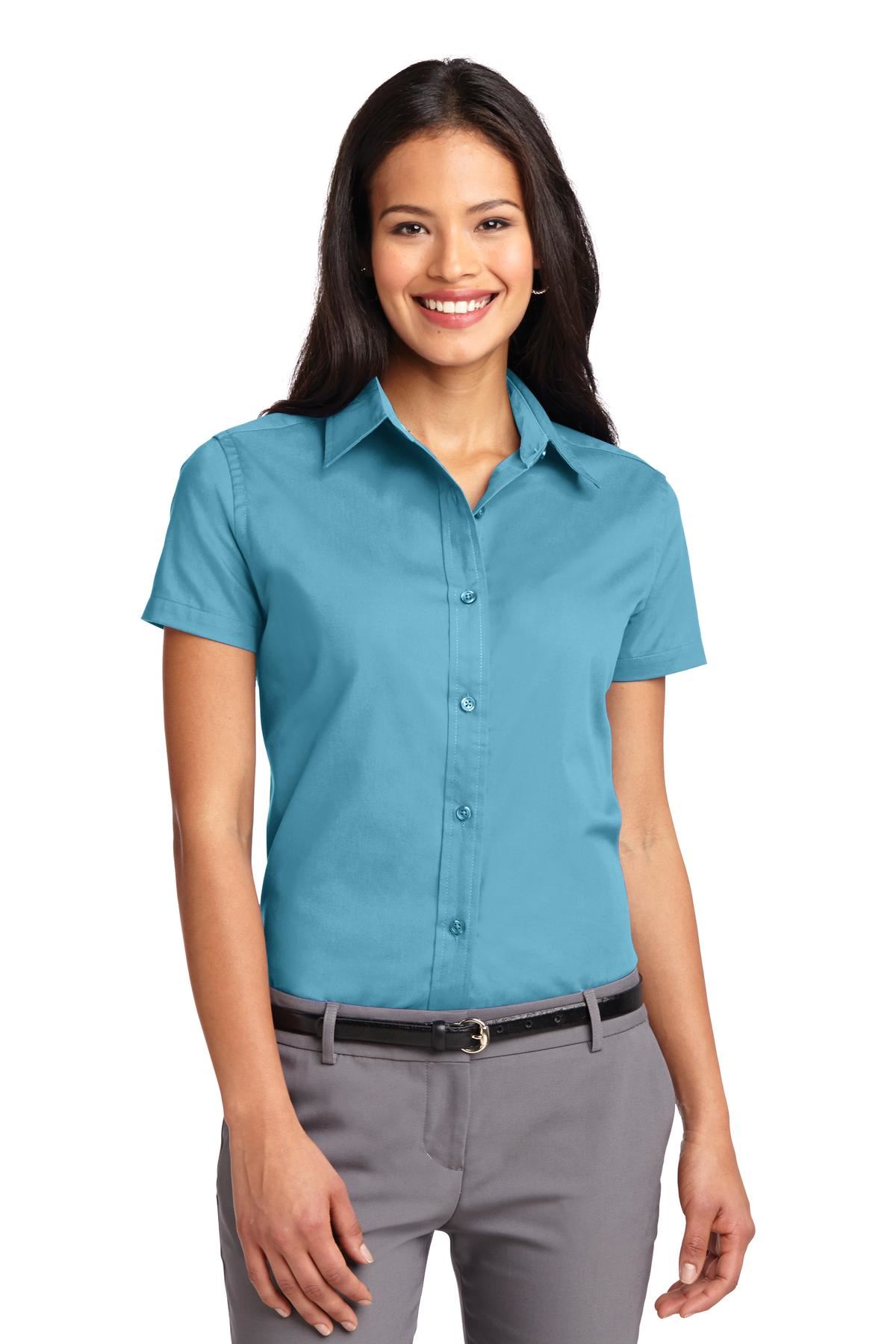 Port Authority Womens Short Sleeve Wrinkle Resistant Easy Care Collar Shirt L508 - Picture 18 of 38
