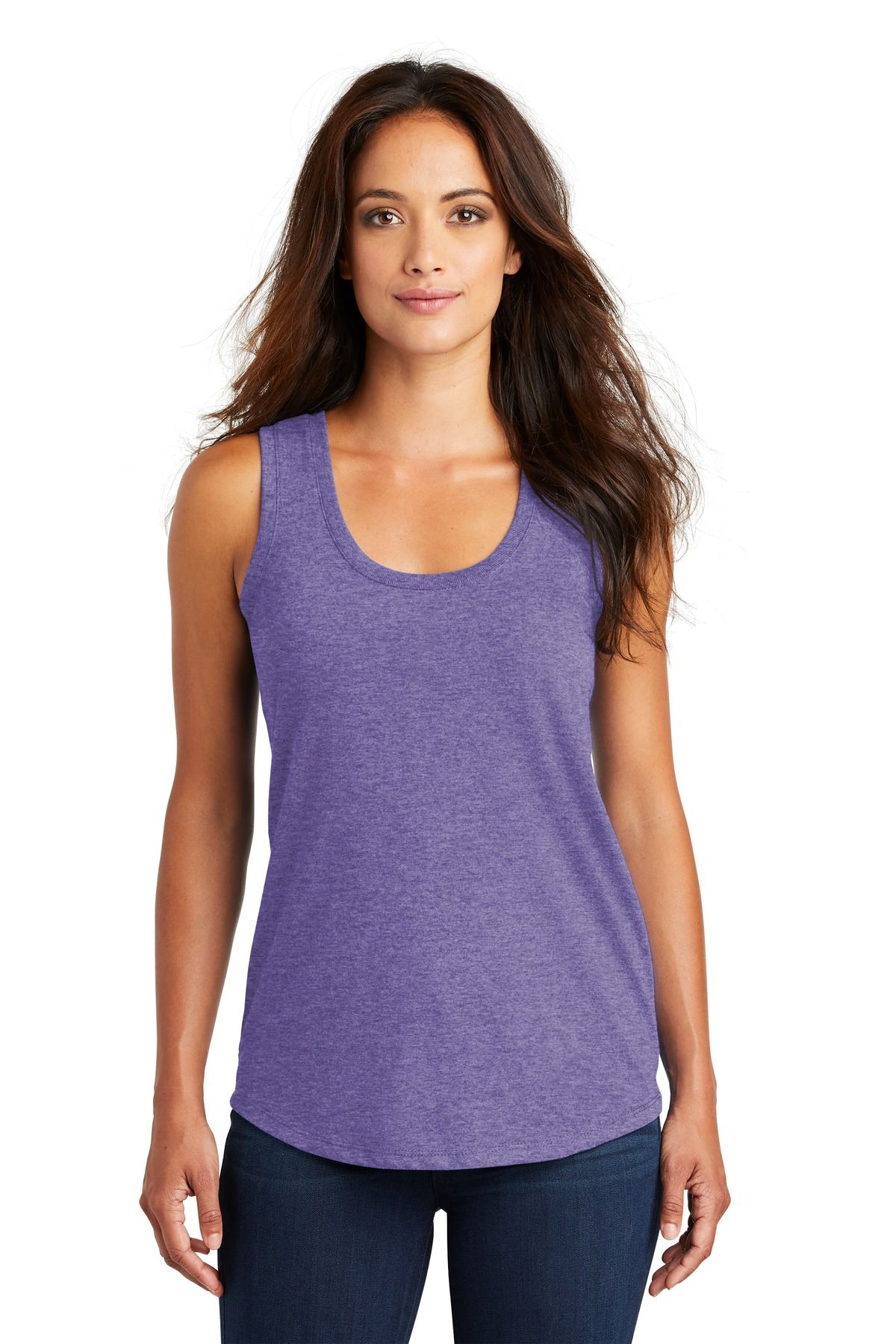 District Womens Sleeveless Perfect Tri Racerback Round Neck Tank Top DM138L - Picture 21 of 30