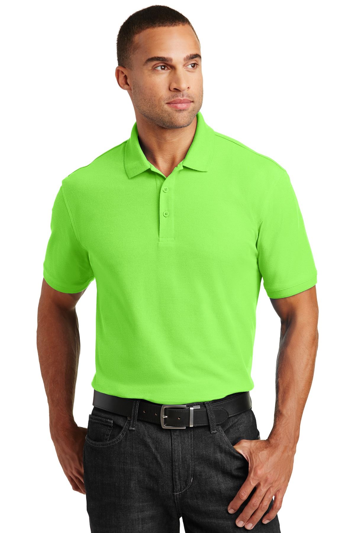 NEW Port Authority Mens 3 Button Placket Core Classic Pique Polo Shirt M-K100 - Picture 22 of 35
