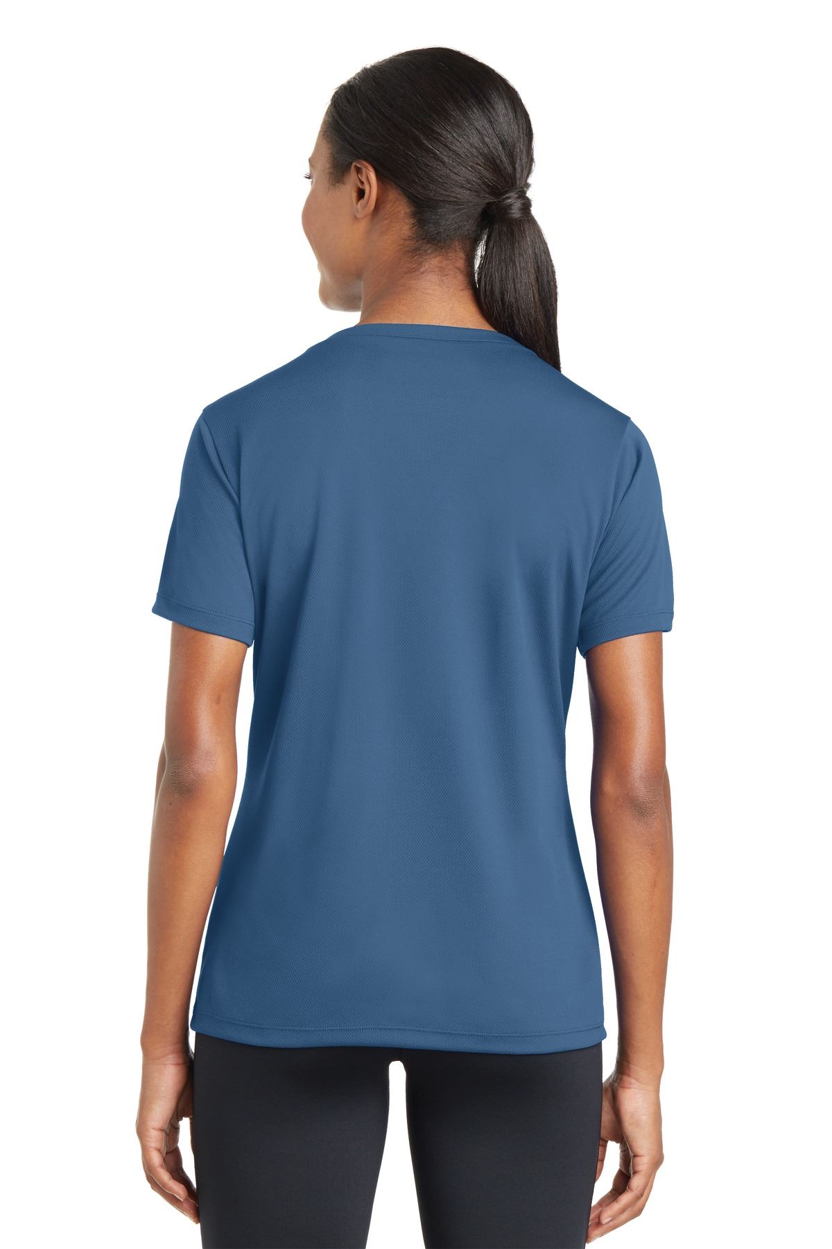 Sport-Tek Women's Dry-Fit V-Neck RacerMesh Moisture Wicking T-Shirt M-LST340 - Picture 11 of 38