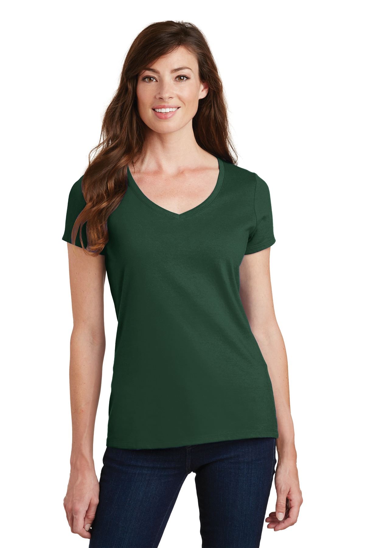 Port & Company Women's Short Sleeve V-Neck Fan Favorite T-Shirt LPC450V - Picture 22 of 43