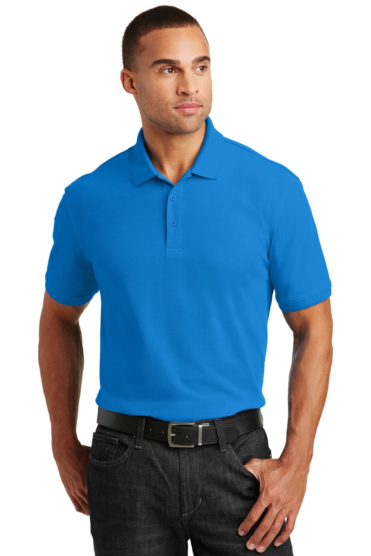 NEW Port Authority Mens 3 Button Placket Core Classic Pique Polo Shirt M-K100 - Picture 10 of 35