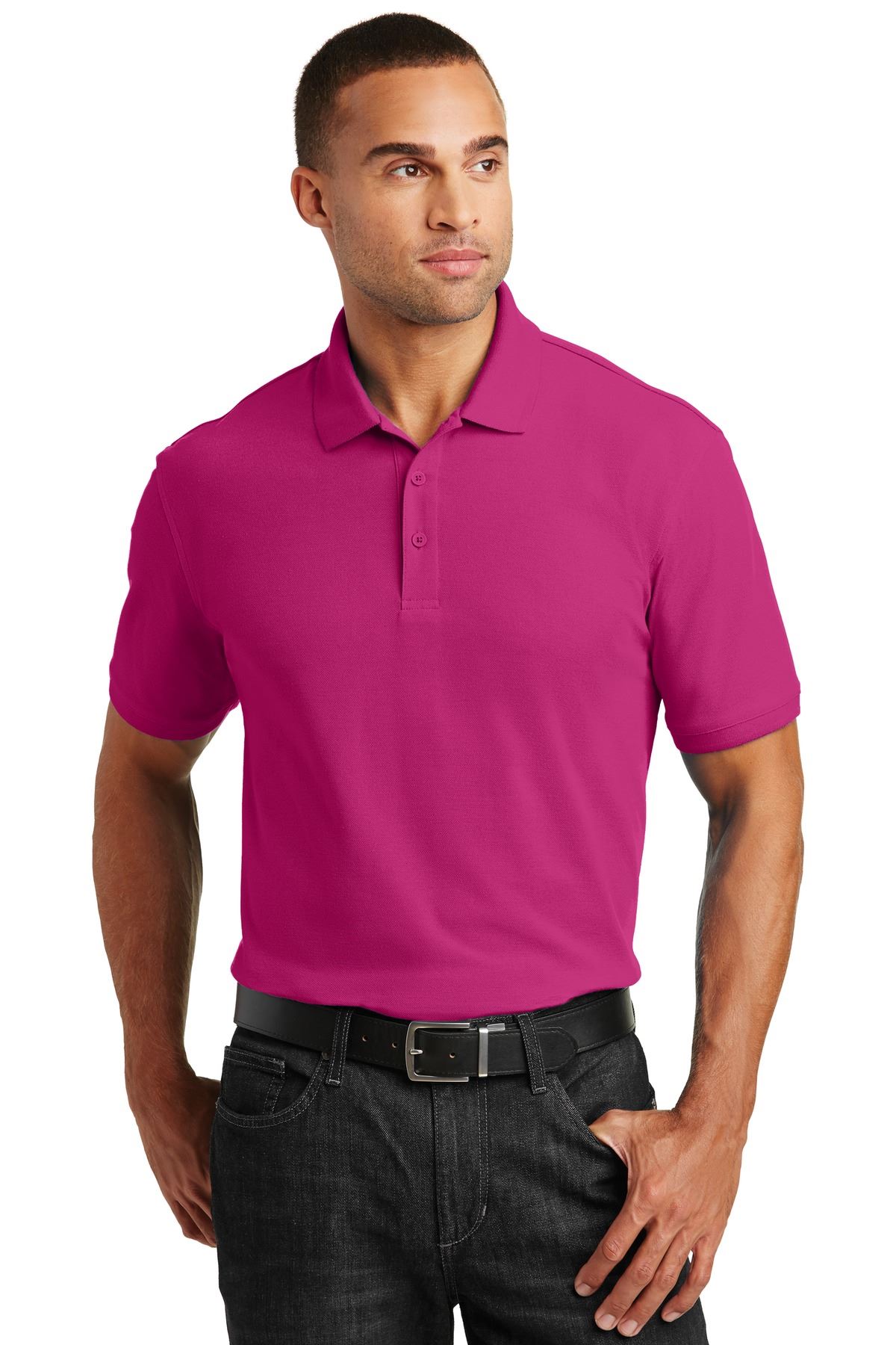 NEW Port Authority Mens 3 Button Placket Core Classic Pique Polo Shirt M-K100 - Picture 24 of 35