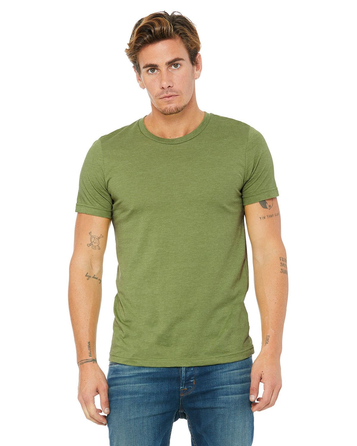 BELLA+CANVAS Unisex Short Sleeve Heather CVC Crew Neck Stylish T-Shirt 3001CVC - Picture 18 of 51