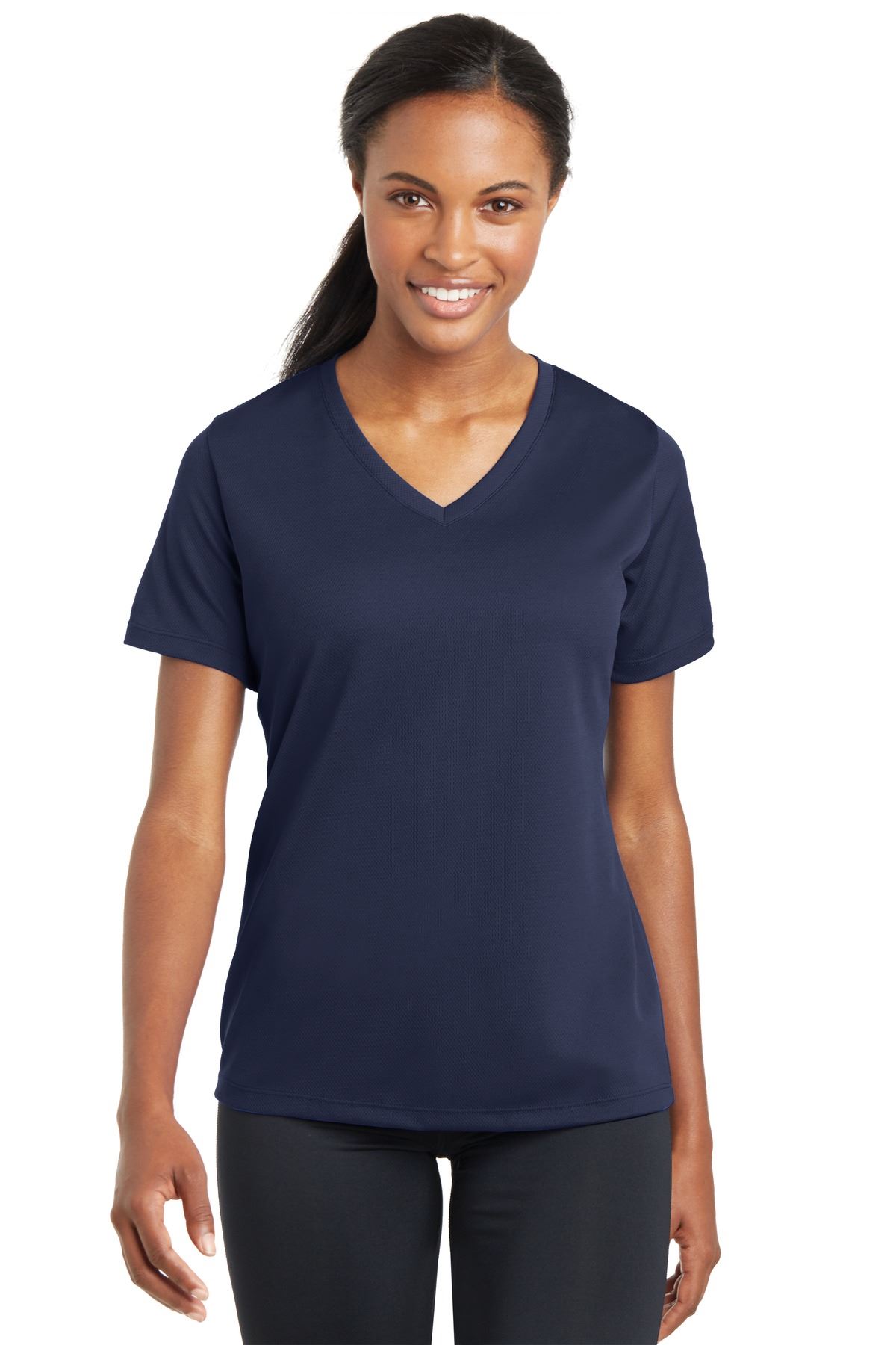 Sport-Tek Women's Dry-Fit V-Neck RacerMesh Moisture Wicking T-Shirt M-LST340 - Picture 31 of 38