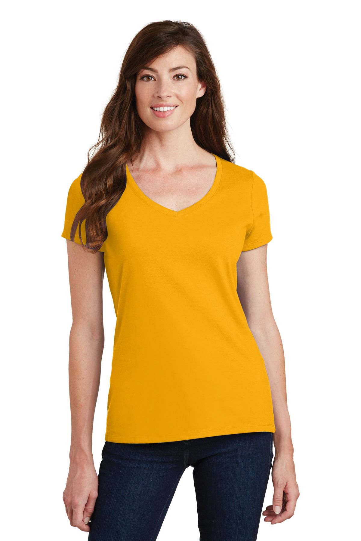 Port & Company Women's Short Sleeve V-Neck Fan Favorite T-Shirt LPC450V - Picture 10 of 43