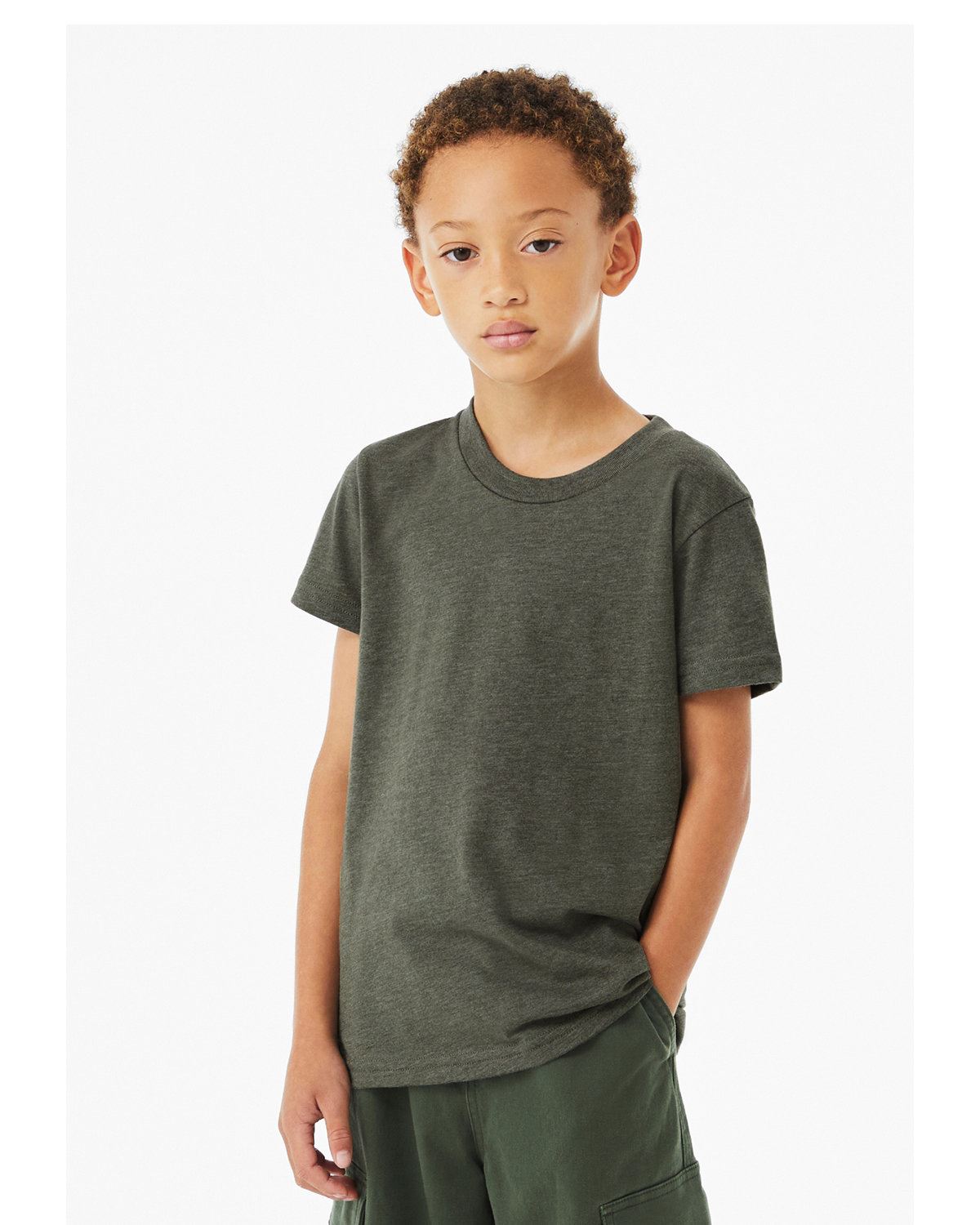 Bella + Canvas Youth Short Sleeve Basic Plain CVC Jersey T-Shirt 3001YCV - Picture 29 of 37