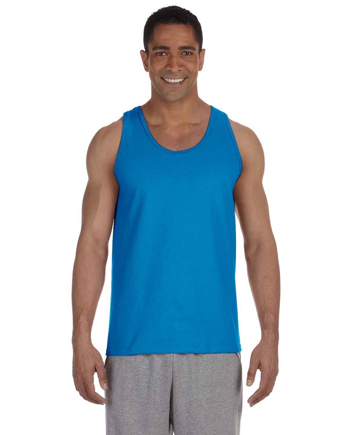 Gildan Mens Tank Top 100% Ultra Cotton Preshrunk 6 oz T-Shirt S-2XL G220 - Picture 25 of 30