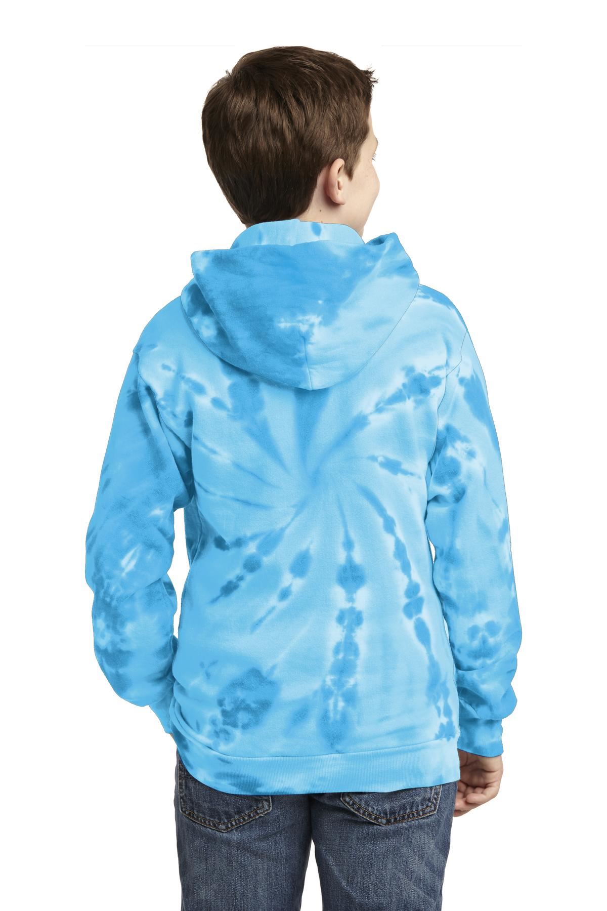 Port & Company Tie-Dye Youth Pullover Hooded Sweatshirt With Pockets M-PC146Y - Picture 21 of 21