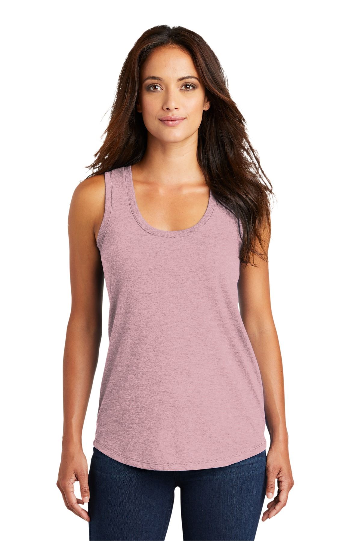 District Womens Sleeveless Perfect Tri Racerback Round Neck Tank Top DM138L - Picture 15 of 30