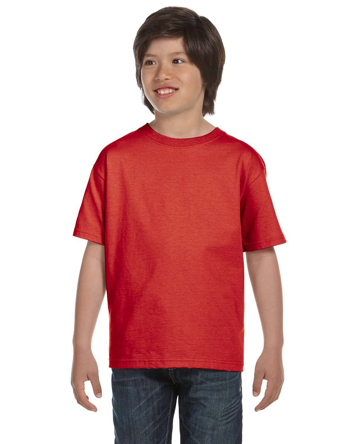 Hanes Youth 5.2 oz Short Sleeves ComfortSoft Cotton XS-XL T-Shirt 5480 - Picture 18 of 39