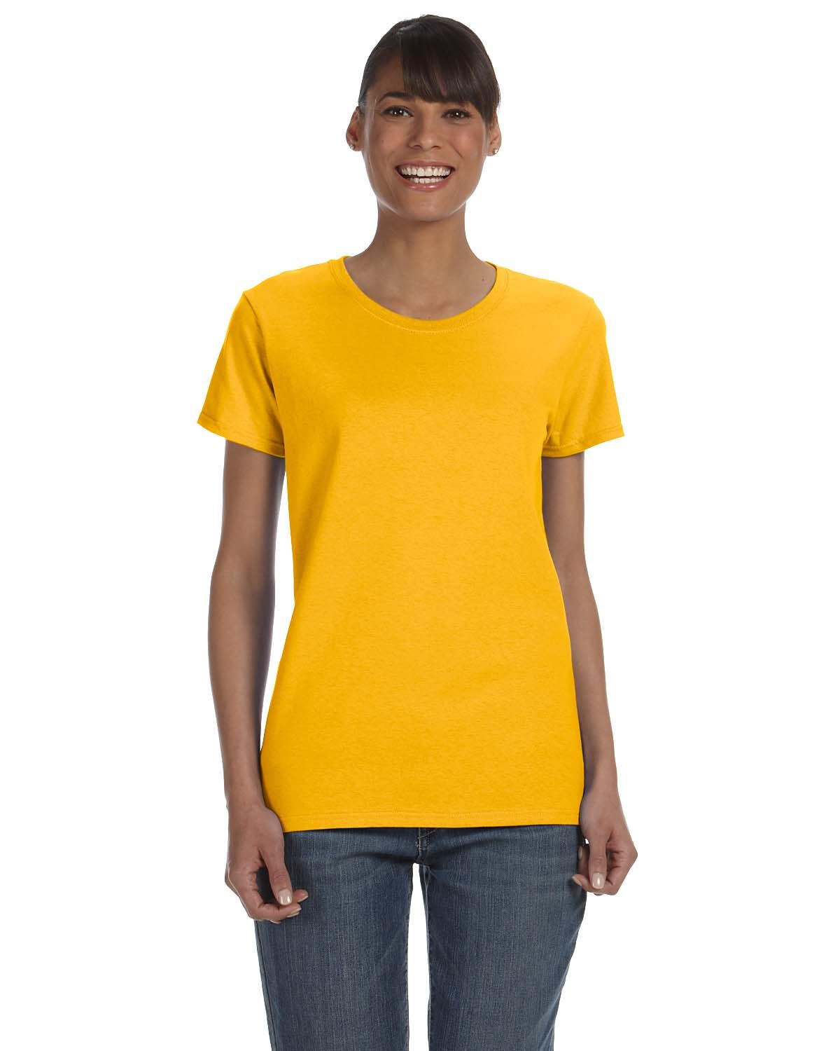 Gildan Womens T-Shirt Short Sleeves Heavy Cotton Ladies 5.3 oz Missy Fit MG500L - Picture 13 of 31