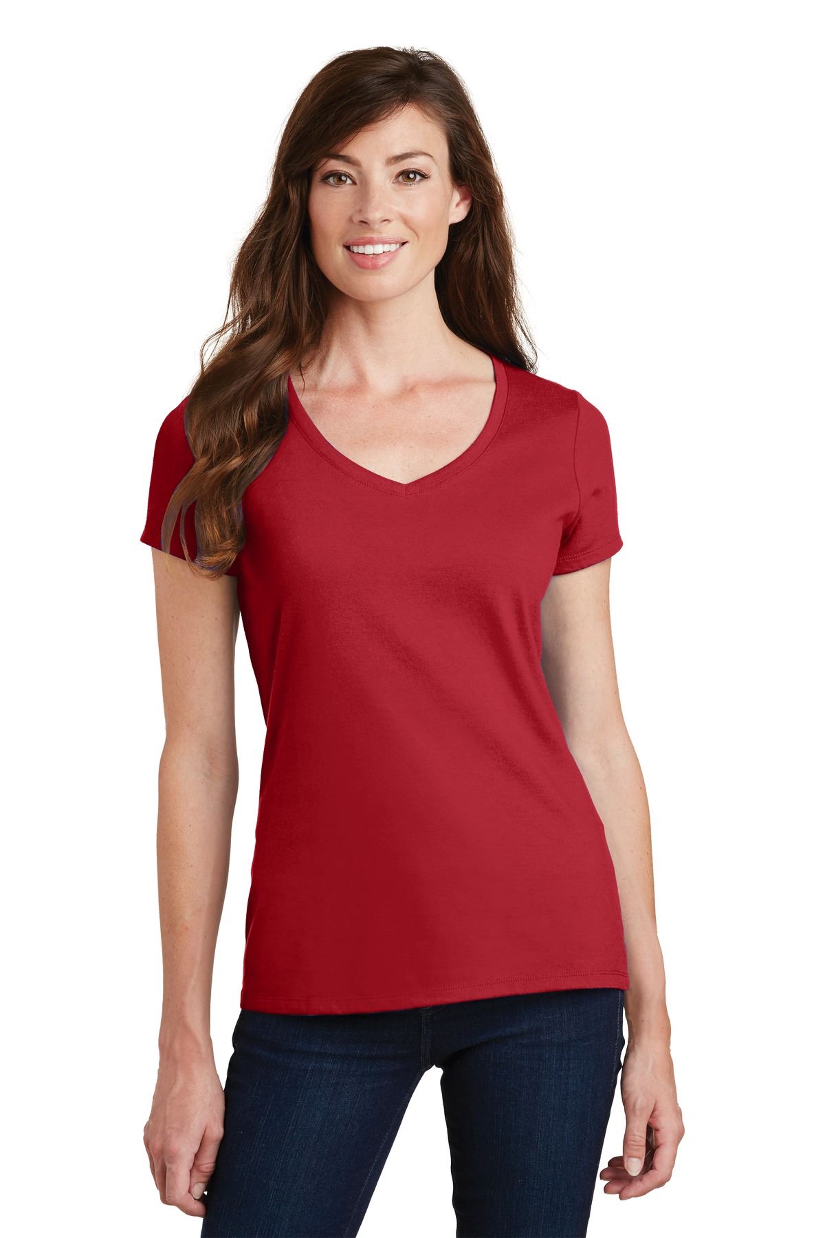 Port & Company Women's Short Sleeve V-Neck Fan Favorite T-Shirt LPC450V - Picture 34 of 43