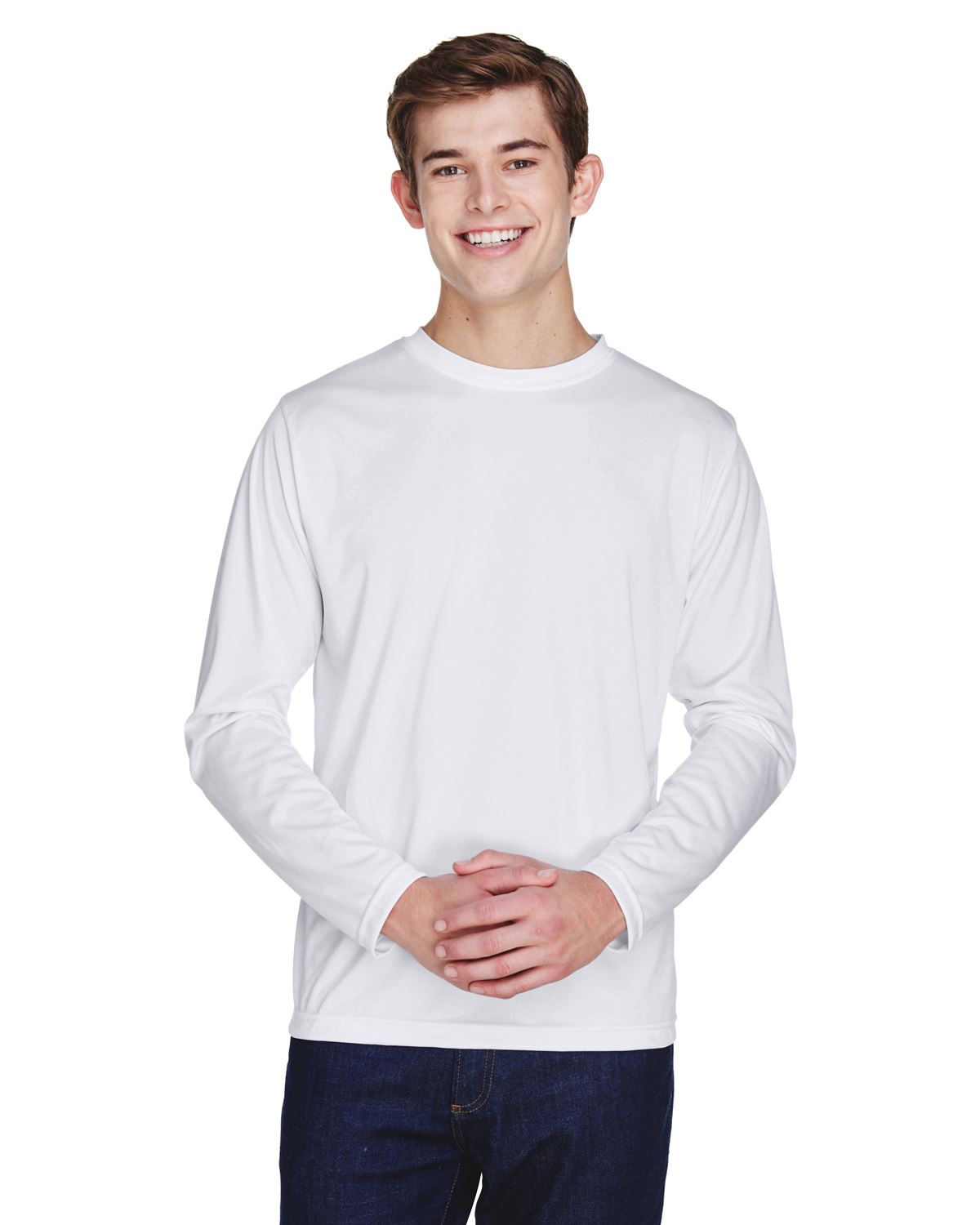 Team 365 Mens Long Sleeve T-Shirt Dri-Fit Performance Workout UV Protect TT11L - Picture 39 of 41