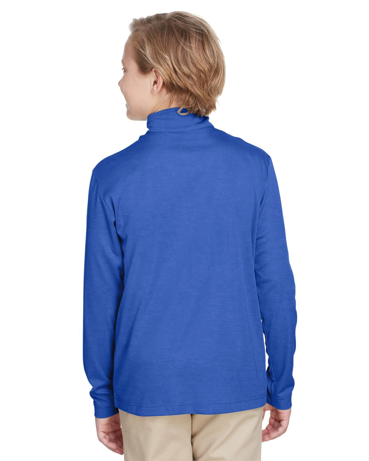 Team 365 Youth Quarter-Zip Jacket UV Protection Sonic Heather Performance TT31HY - Picture 25 of 26