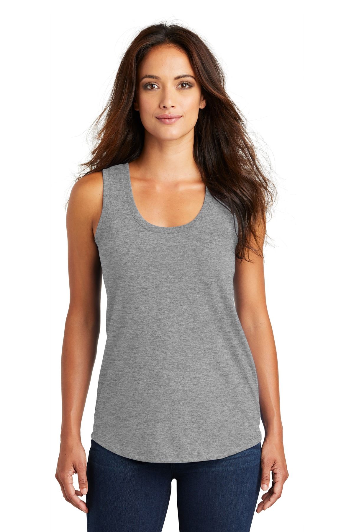 District Womens Sleeveless Perfect Tri Racerback Round Neck Tank Top DM138L - Picture 9 of 30