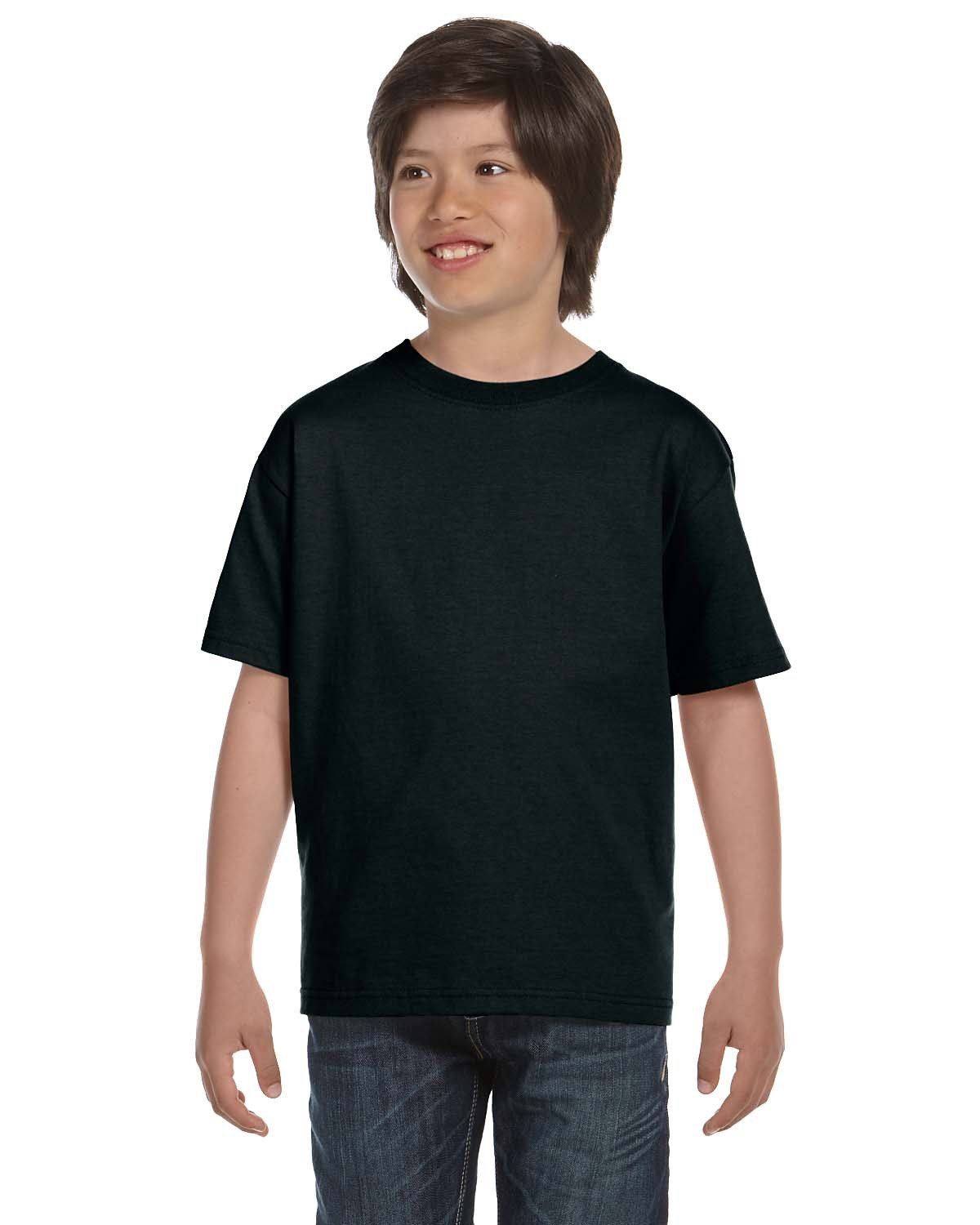 Hanes Youth 5.2 oz Short Sleeves ComfortSoft Cotton XS-XL T-Shirt 5480 - Picture 13 of 39