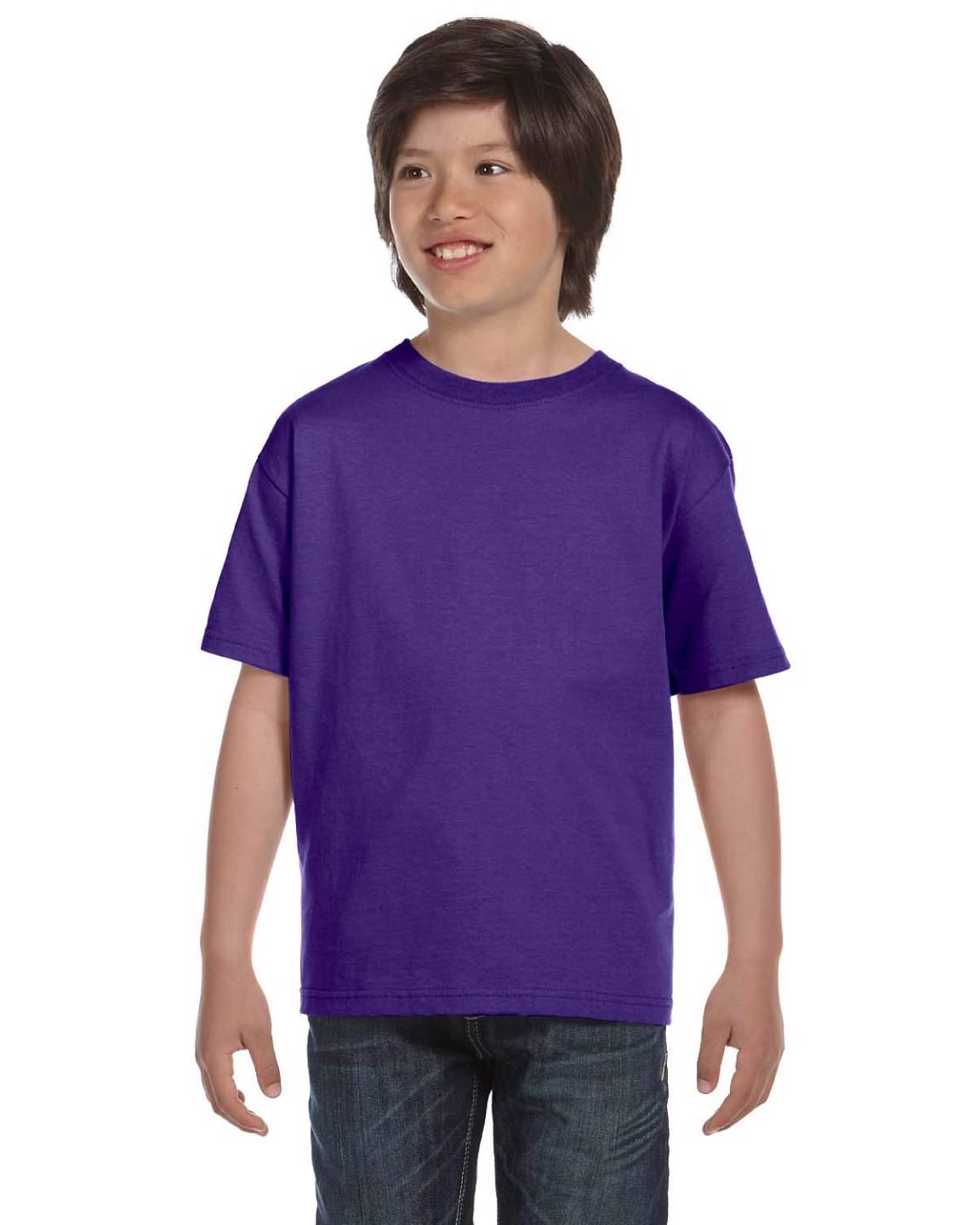 Hanes Youth 5.2 oz Short Sleeves ComfortSoft Cotton XS-XL T-Shirt 5480 - Picture 30 of 39