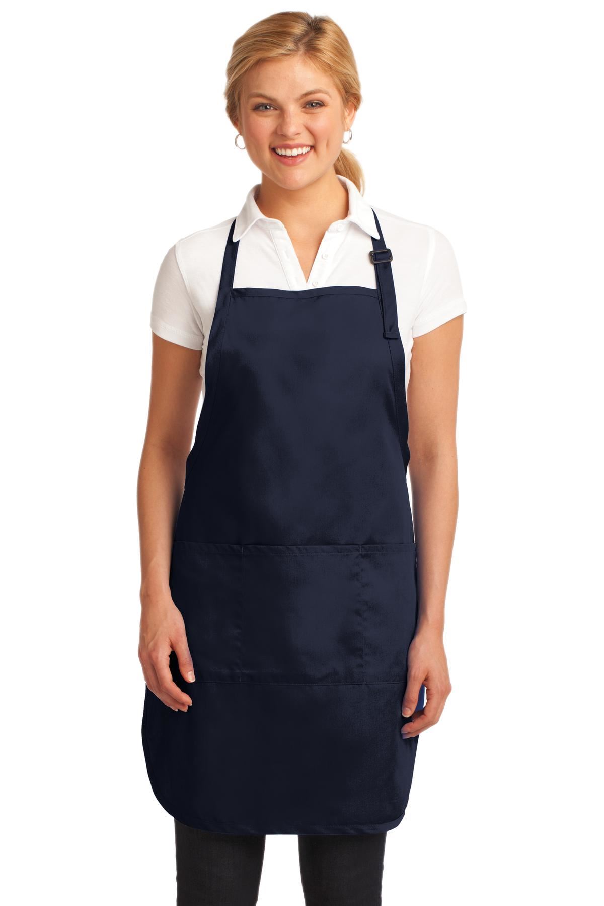 Port Authority Full Length Apron 3 Front Pockets Adjustable Neck Strap A703 - Picture 8 of 15