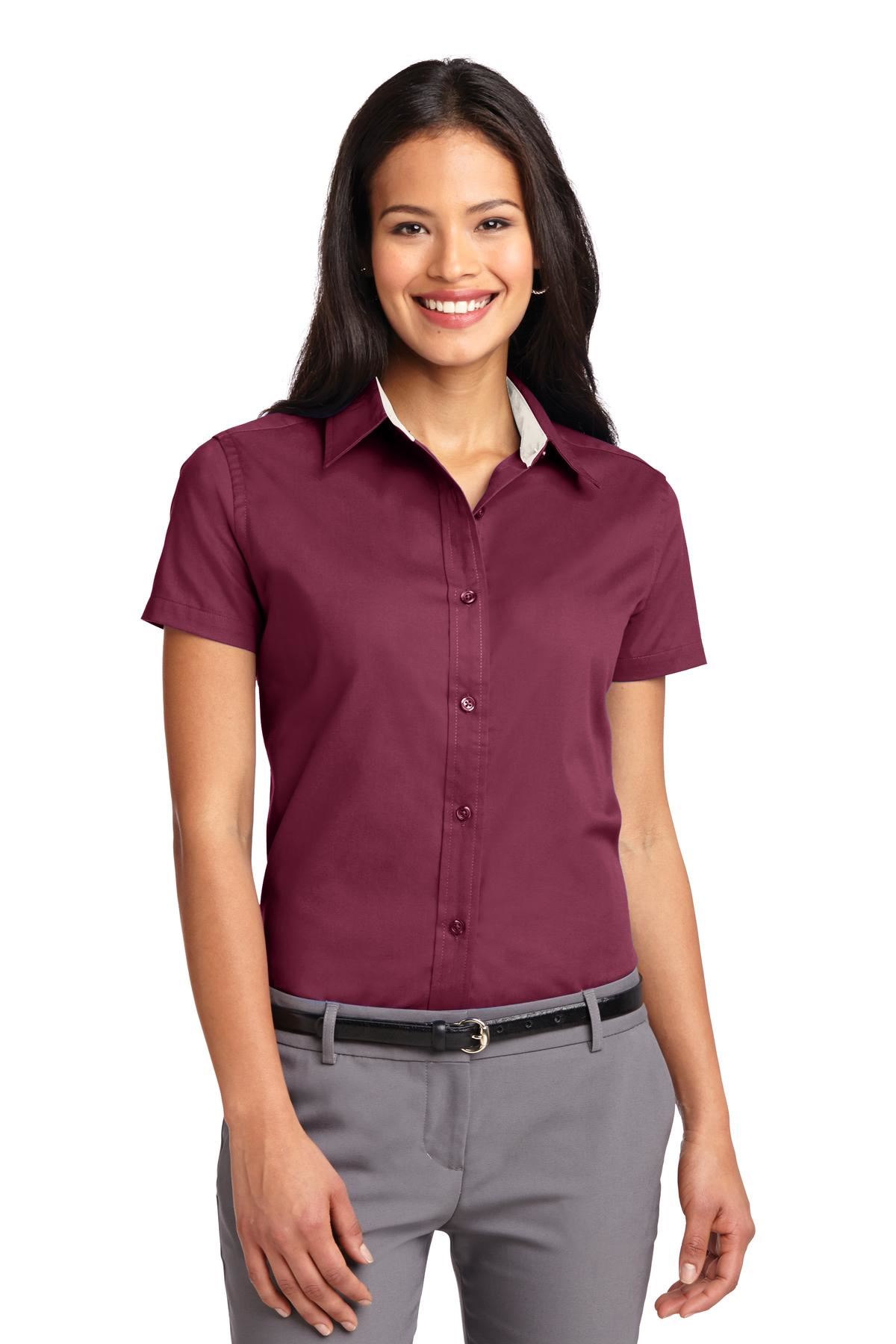 Port Authority Womens Short Sleeve Wrinkle Resistant Easy Care Collar Shirt L508 - Picture 5 of 38