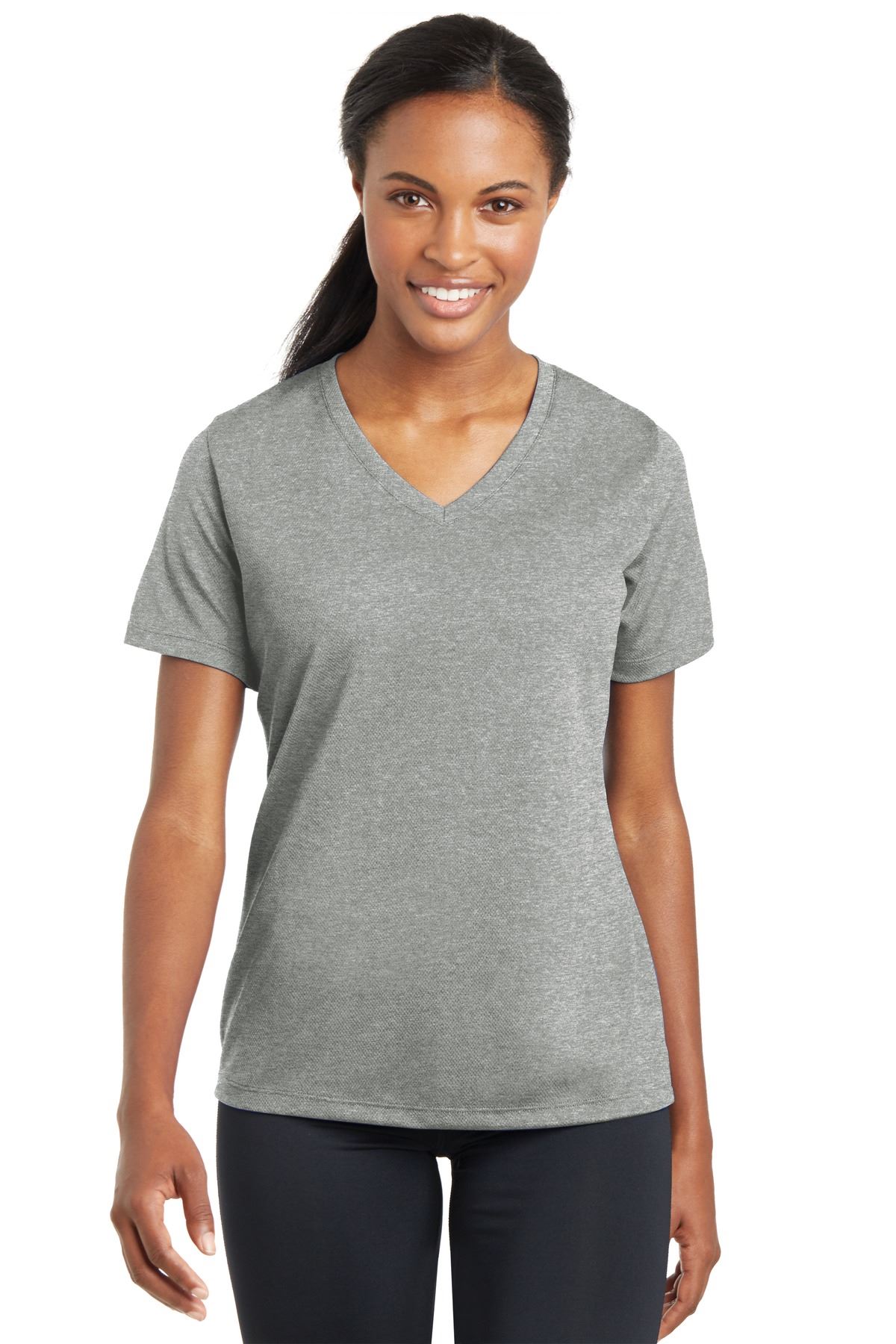 Sport-Tek Women's Dry-Fit V-Neck RacerMesh Moisture Wicking T-Shirt M-LST340 - Picture 16 of 38