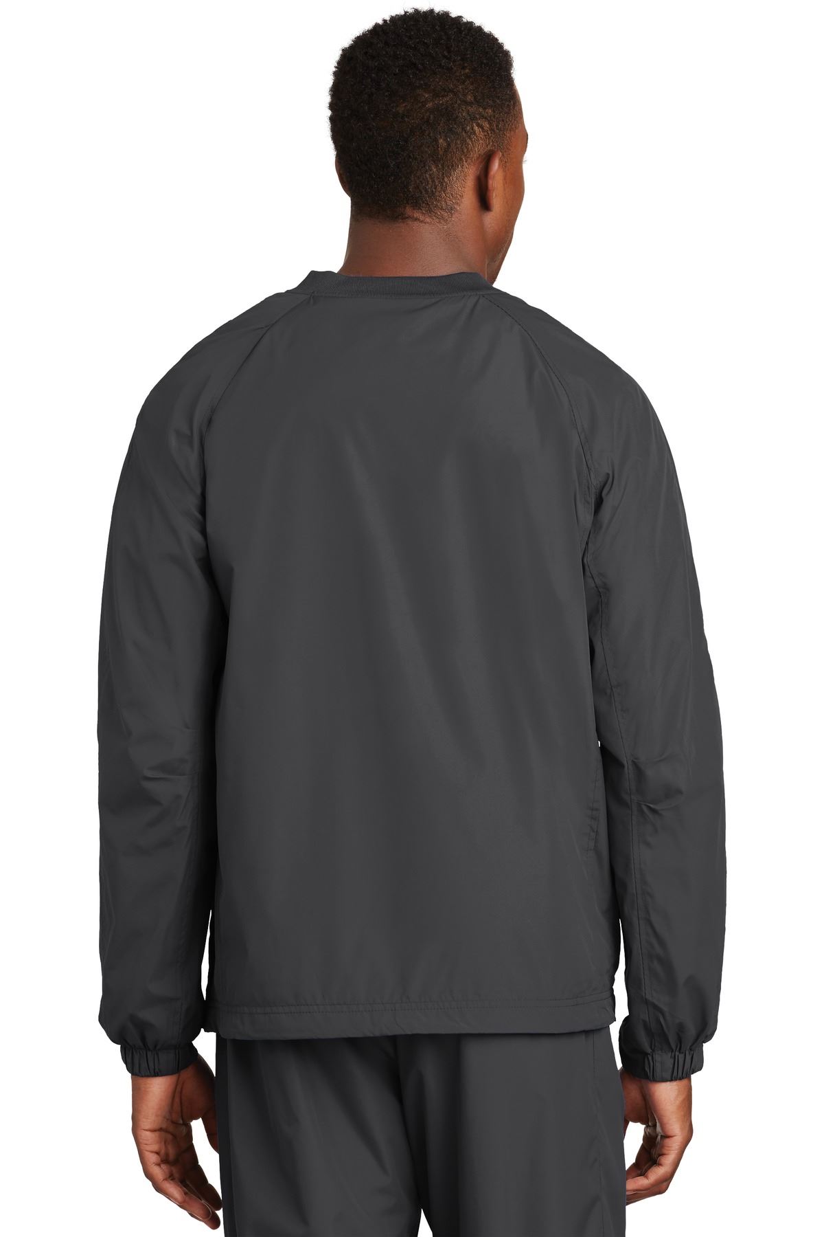Sport-Tek Men's Polyester Side Pocket Rib Knit V Neck Raglan Wind Shirt. JST72 - Picture 9 of 21
