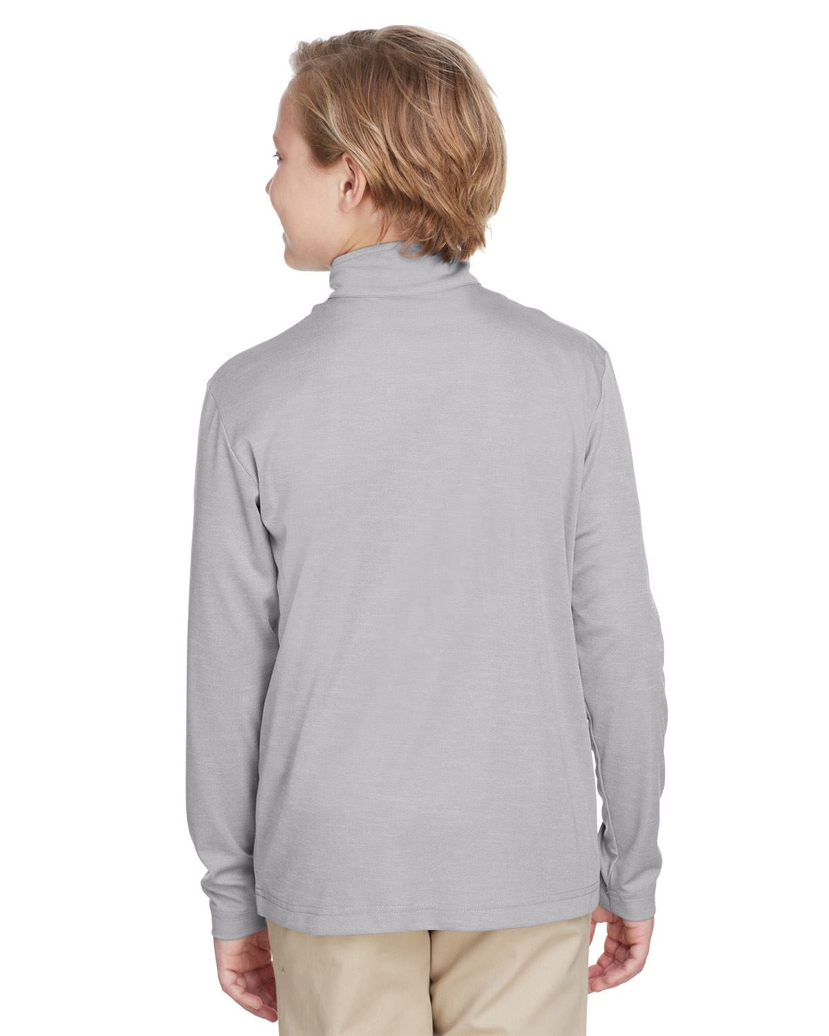 Team 365 Youth Quarter-Zip Jacket UV Protection Sonic Heather Performance TT31HY - Picture 4 of 26