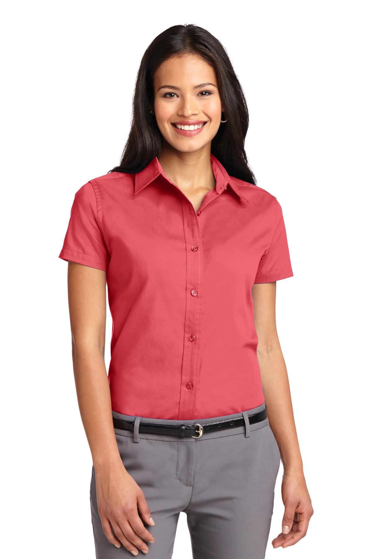 Port Authority Womens Short Sleeve Wrinkle Resistant Easy Care Collar Shirt L508 - Picture 12 of 38