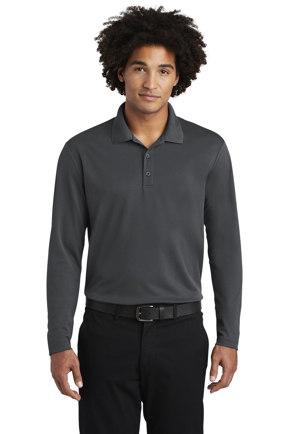 Sport-Tek Mens Long Sleeves Dry Fit  Performance Golf Polo T-Shirt ST640LS - Picture 6 of 19