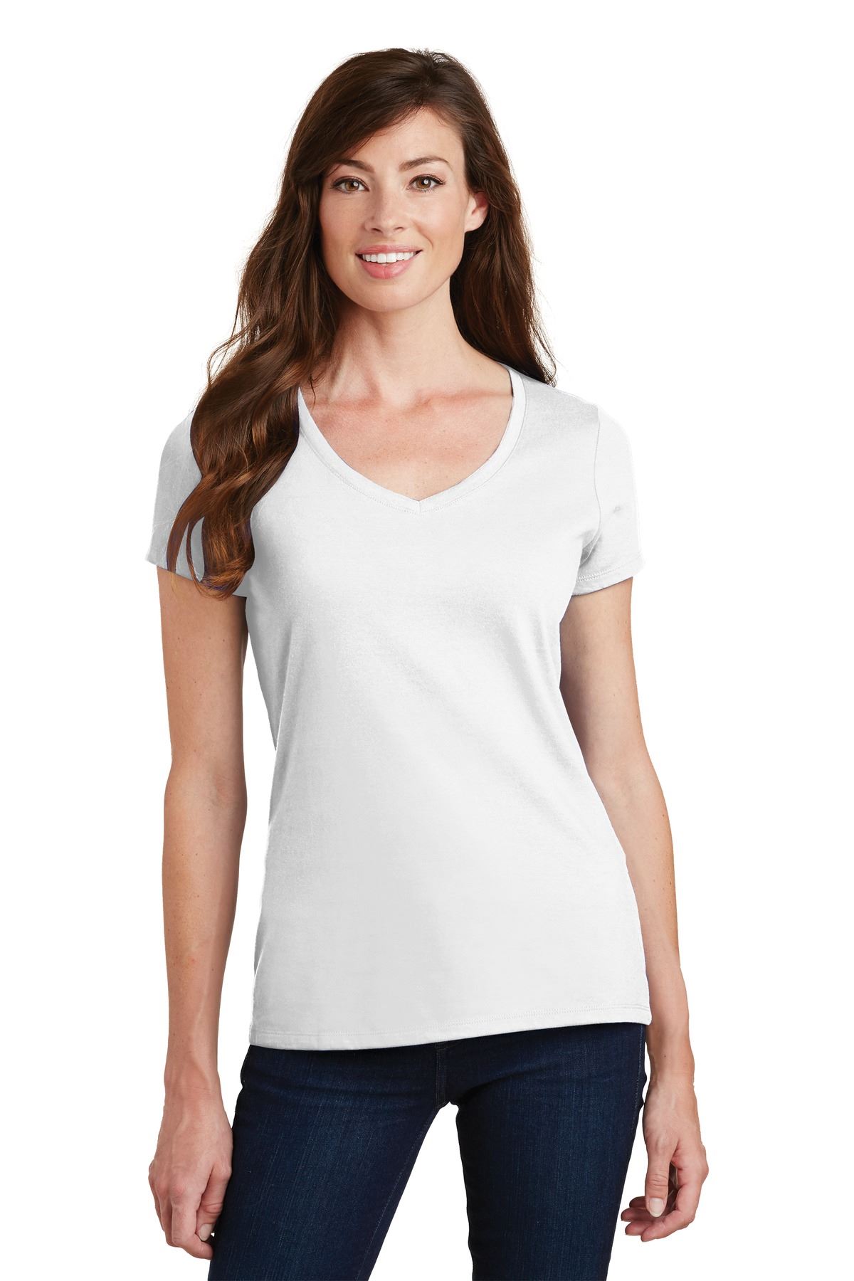 Port & Company Women's Short Sleeve V-Neck Fan Favorite T-Shirt LPC450V - Picture 42 of 43